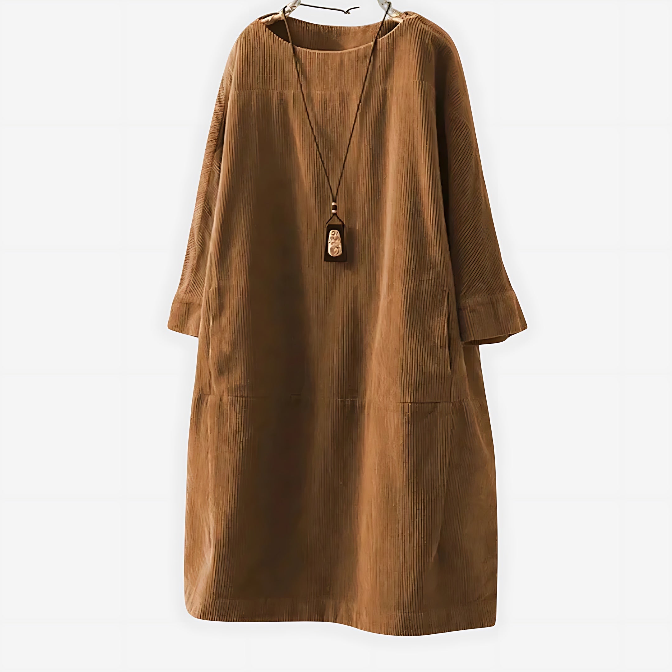 Bethany – Oversized Long Sleeve Shift Midi Dress