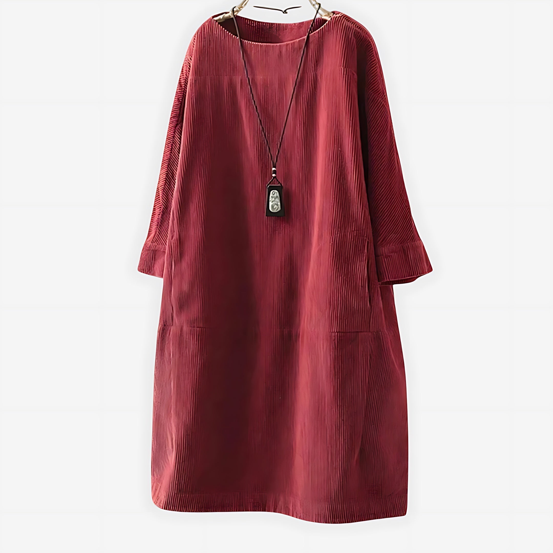 Bethany – Oversized Long Sleeve Shift Midi Dress