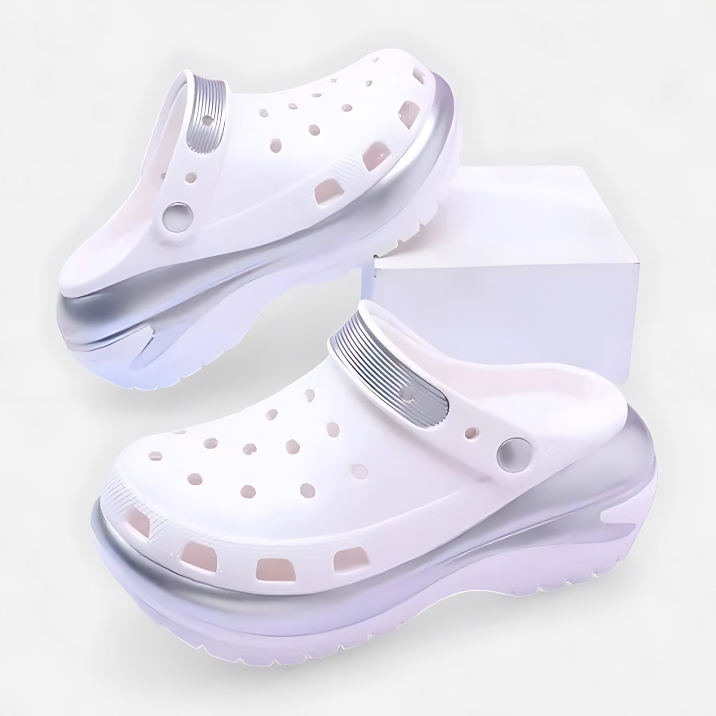 Bethany – Studded Perforated Slingback Clogs