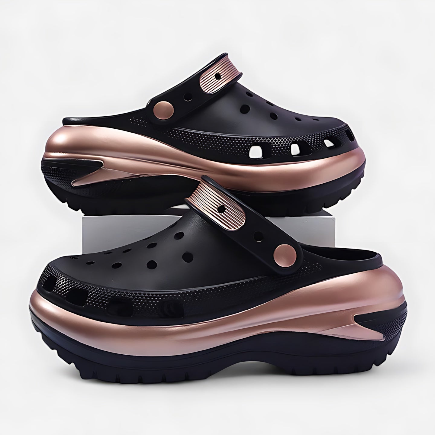 Bethany – Studded Perforated Slingback Clogs