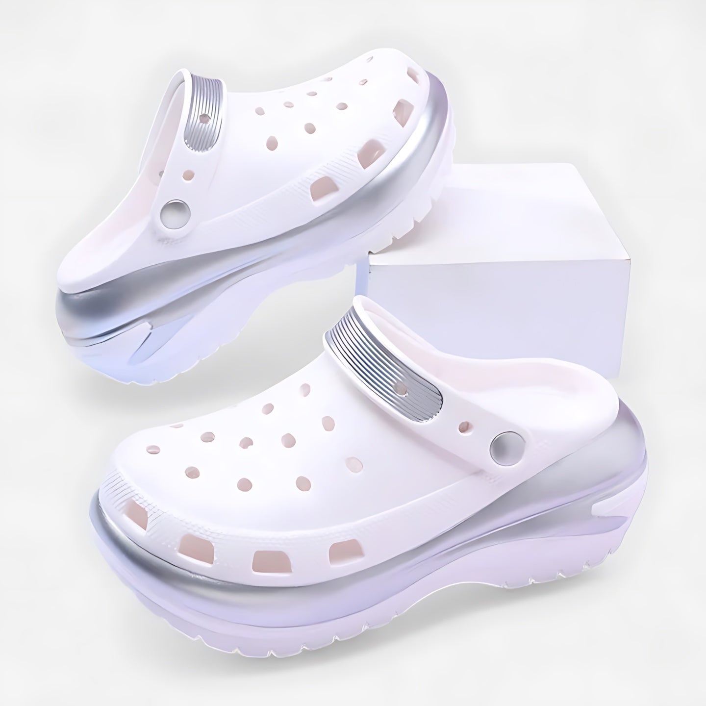 Bethany – Studded Perforated Slingback Clogs