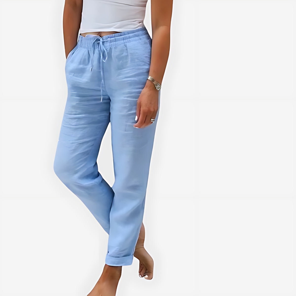 Bianca – Pleated Cropped Tapered Pants