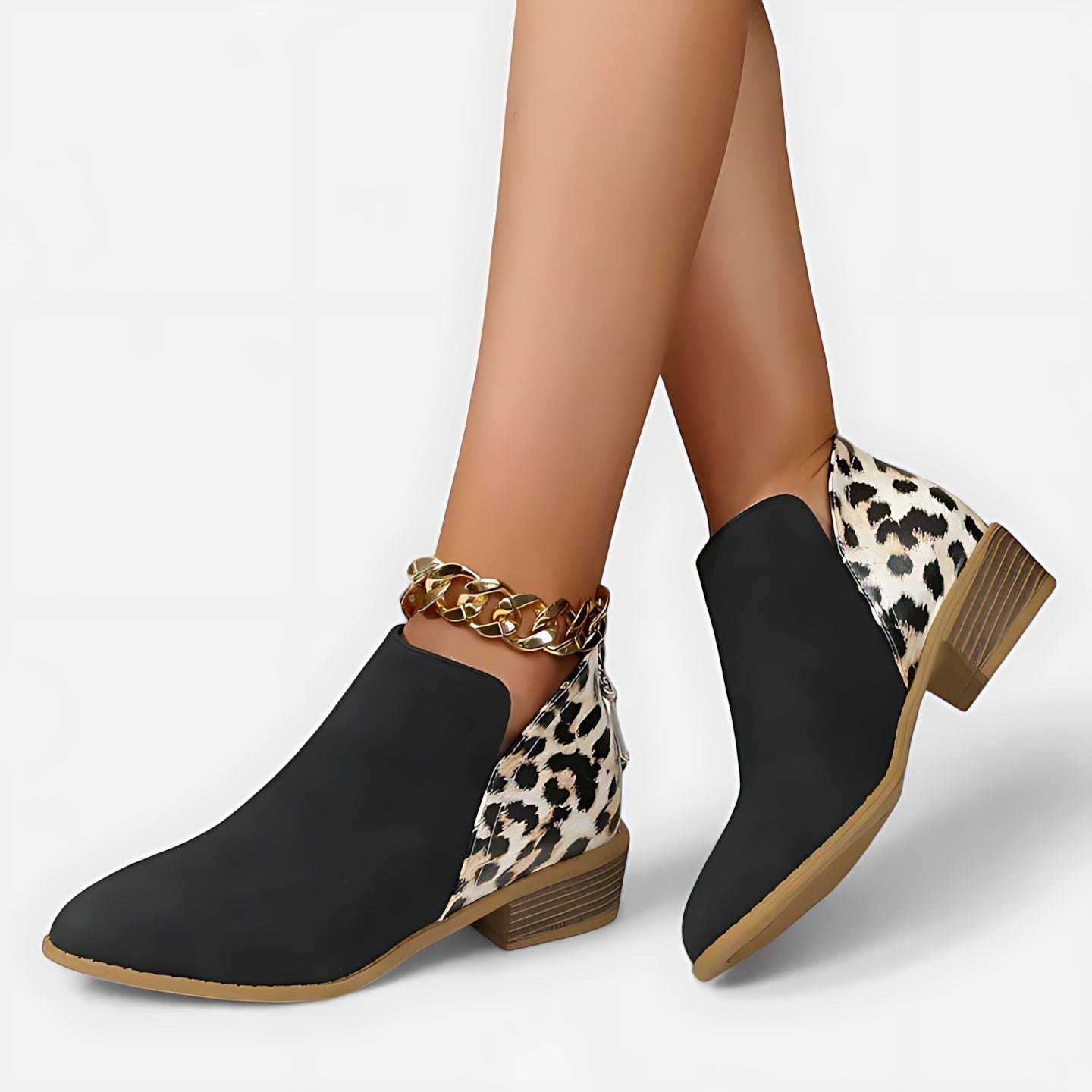 Brianna – Leopard Print Chelsea Ankle Boots