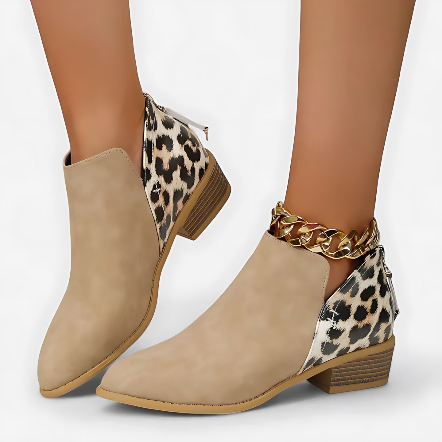 Brianna – Leopard Print Chelsea Ankle Boots