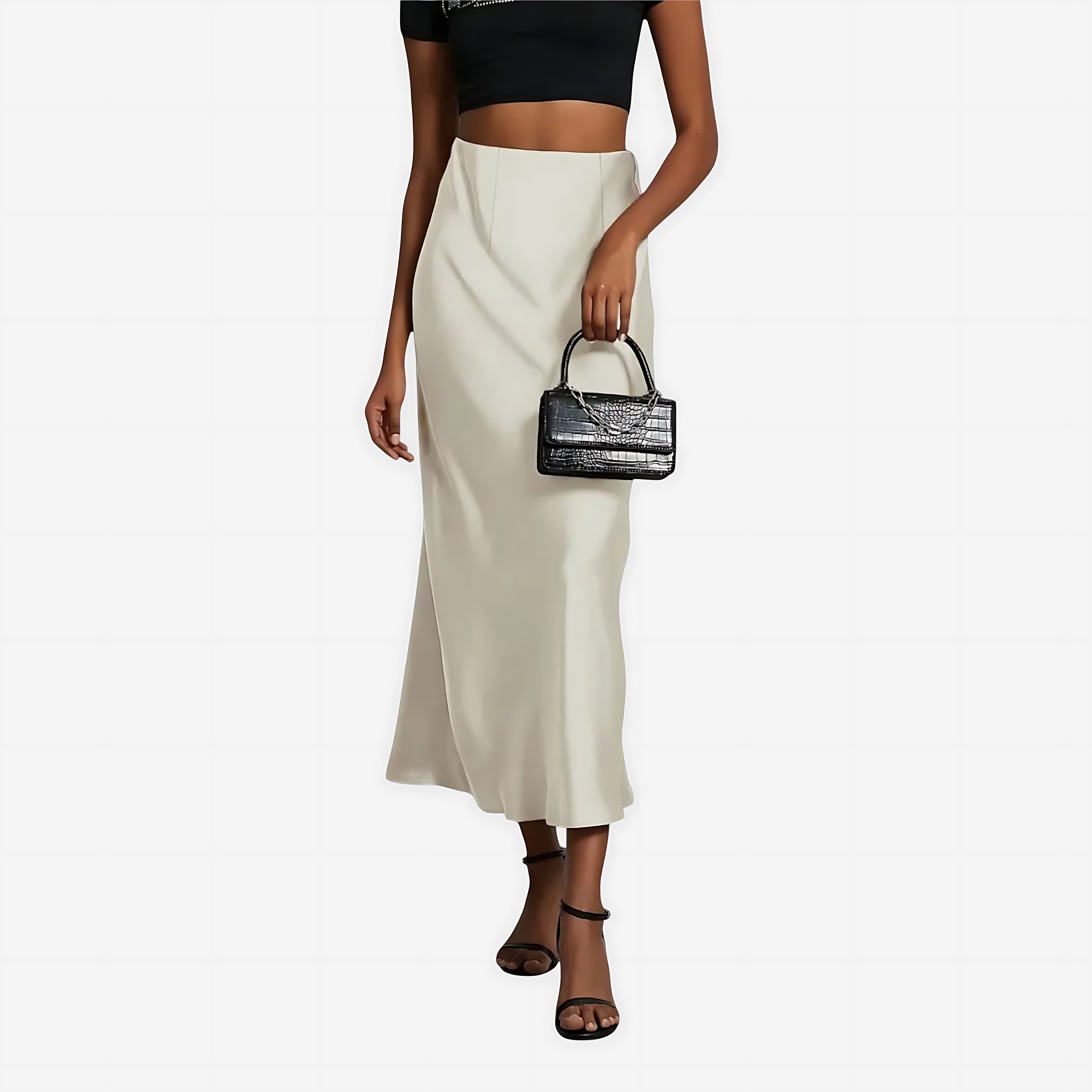 Brianna – Satin Slip Midi Skirt