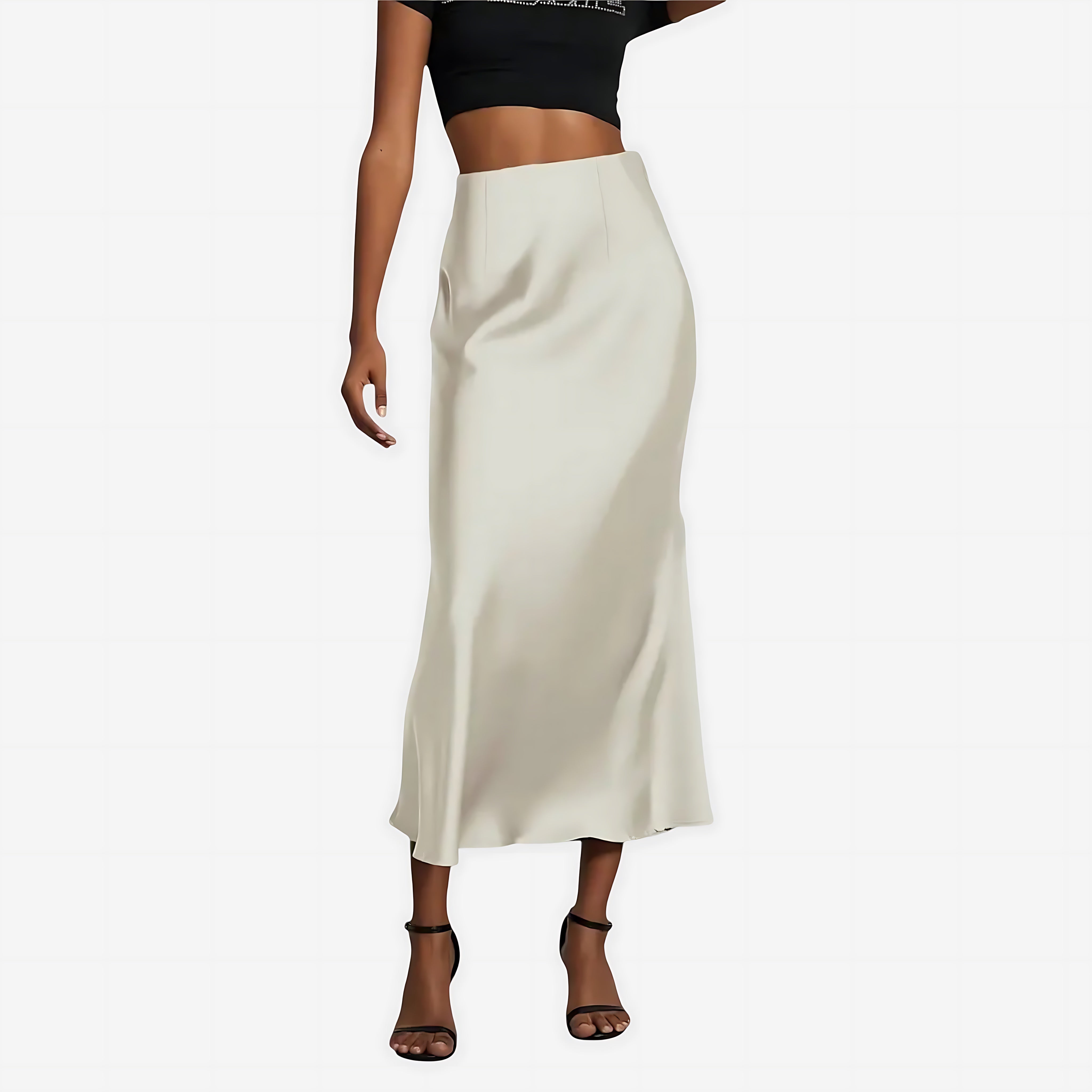 Brianna – Satin Slip Midi Skirt