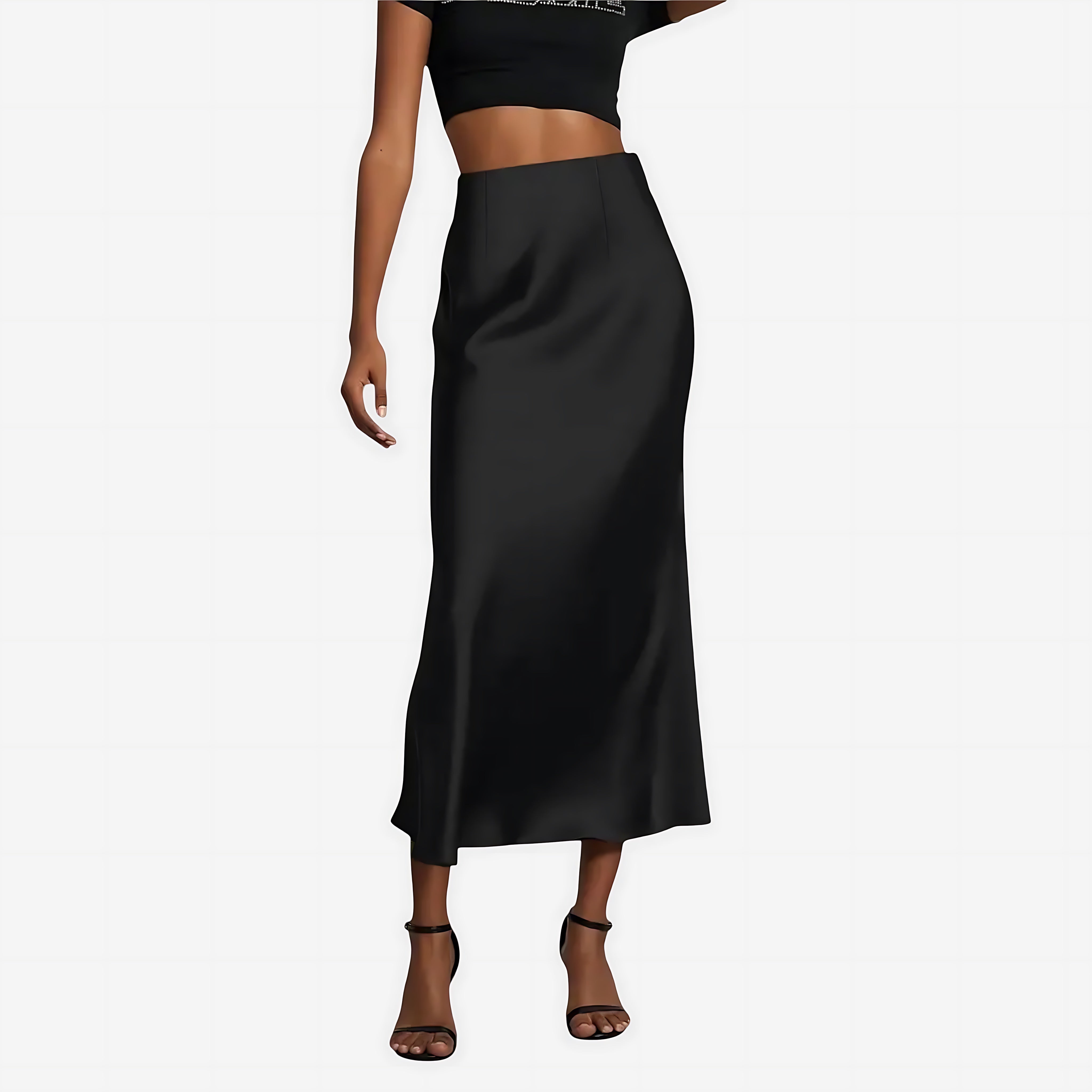 Brianna – Satin Slip Midi Skirt