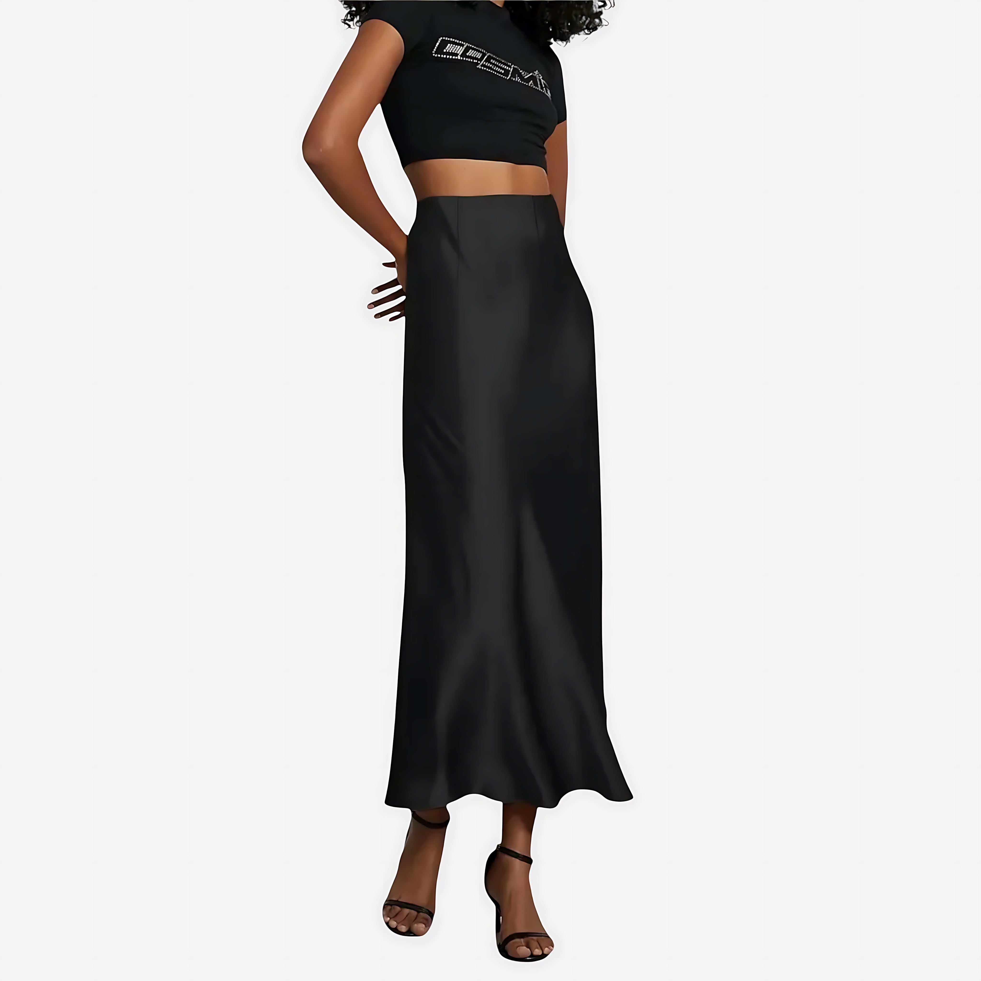 Brianna – Satin Slip Midi Skirt