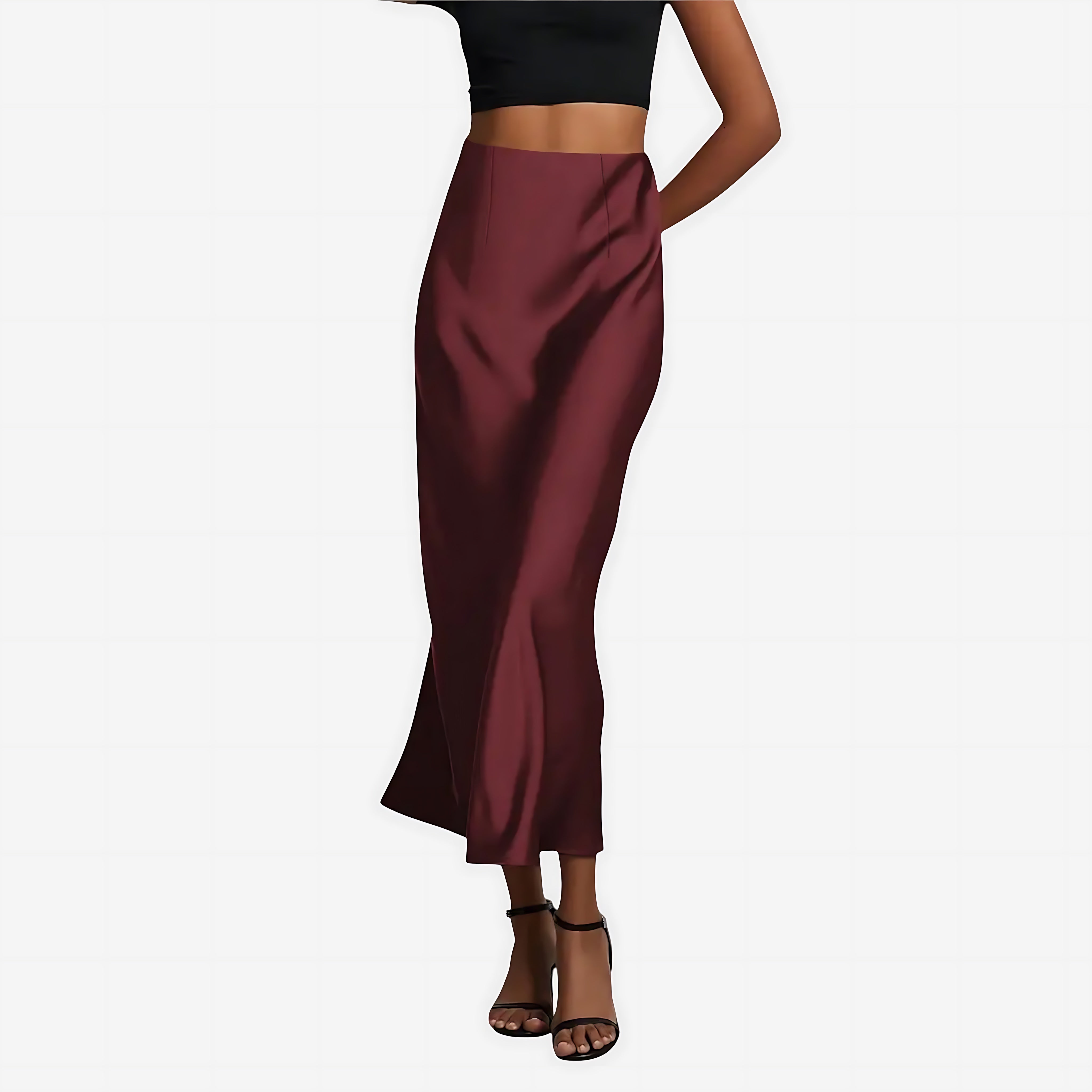 Brianna – Satin Slip Midi Skirt