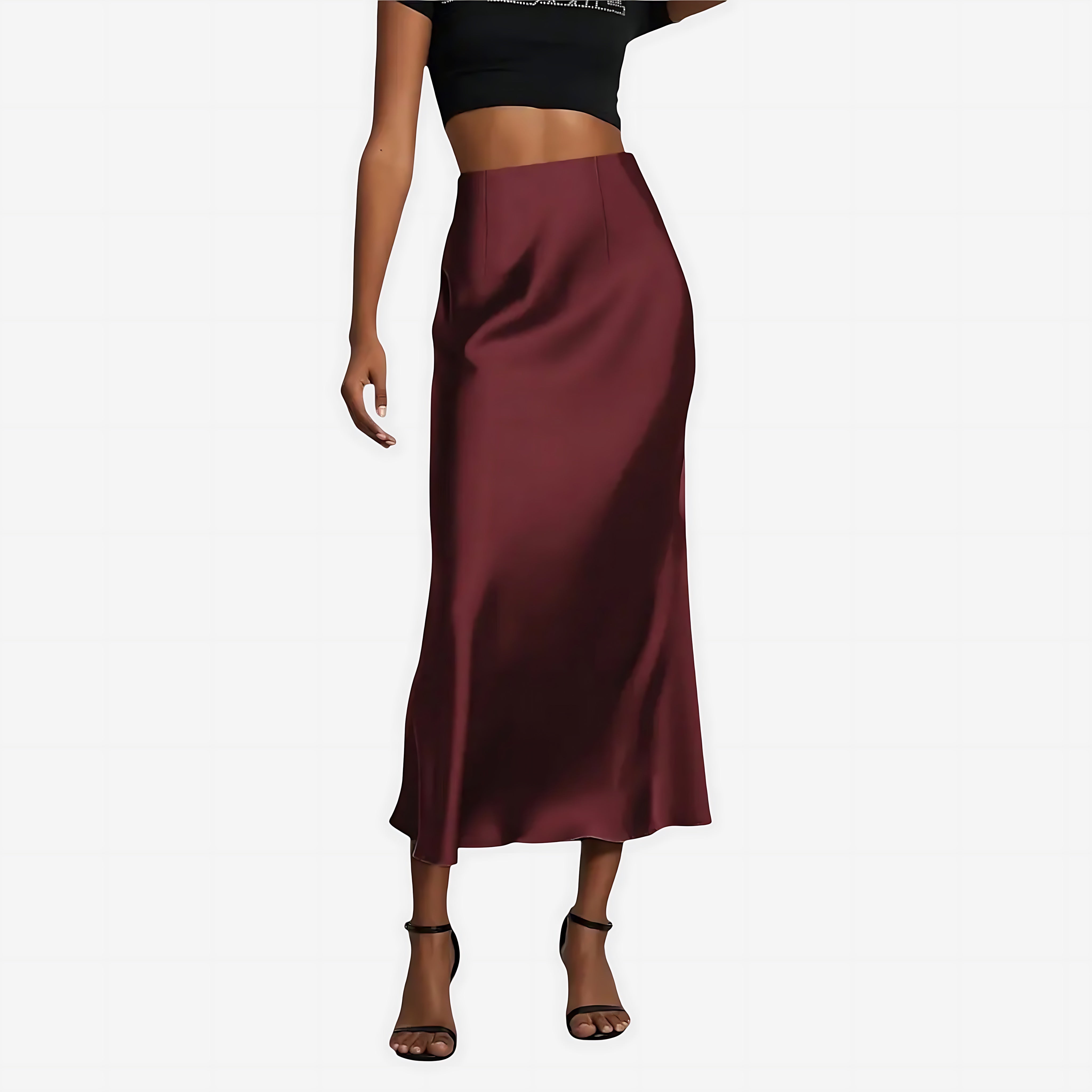 Brianna – Satin Slip Midi Skirt