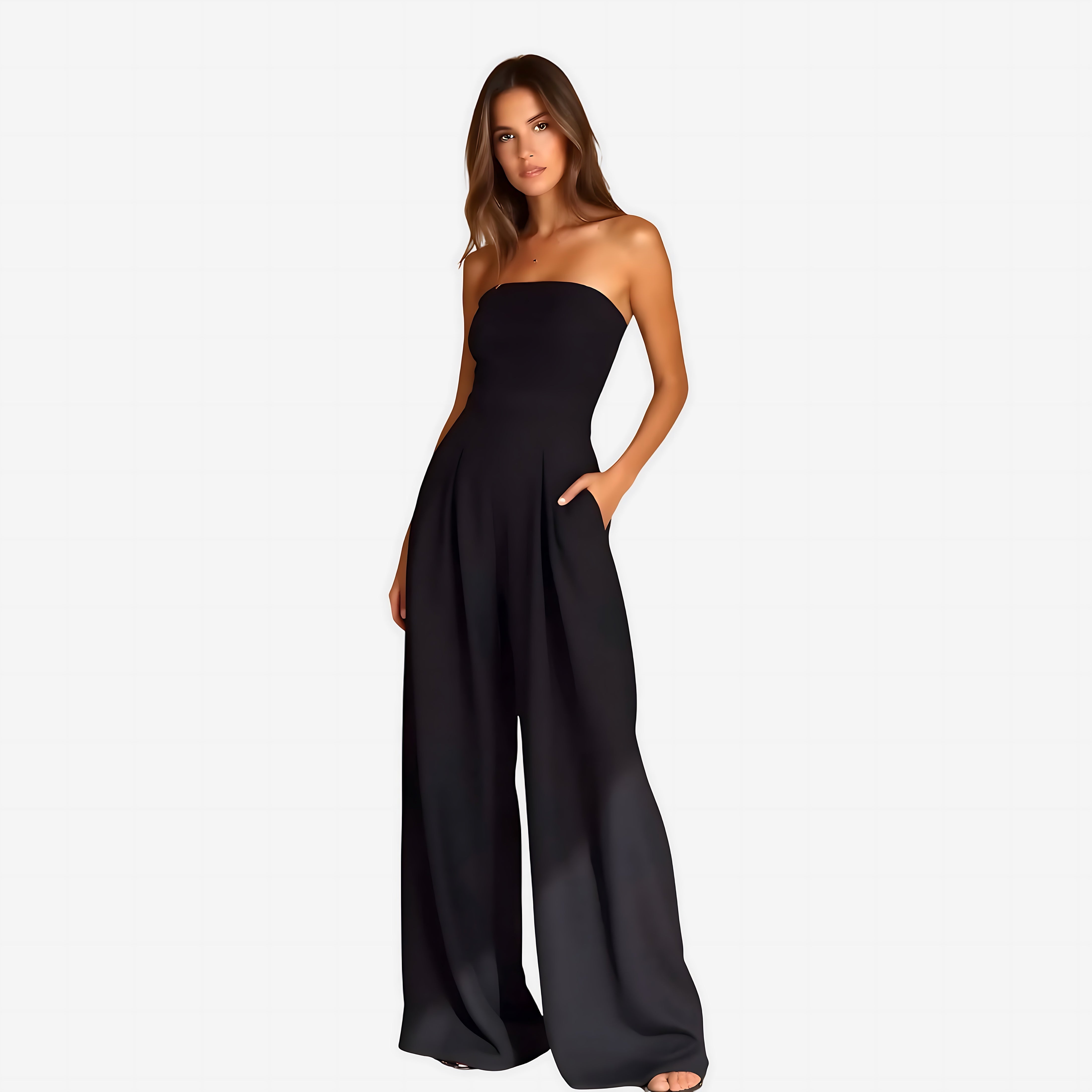 Brianna – Strapless Wide Leg Evening Jumpsuit