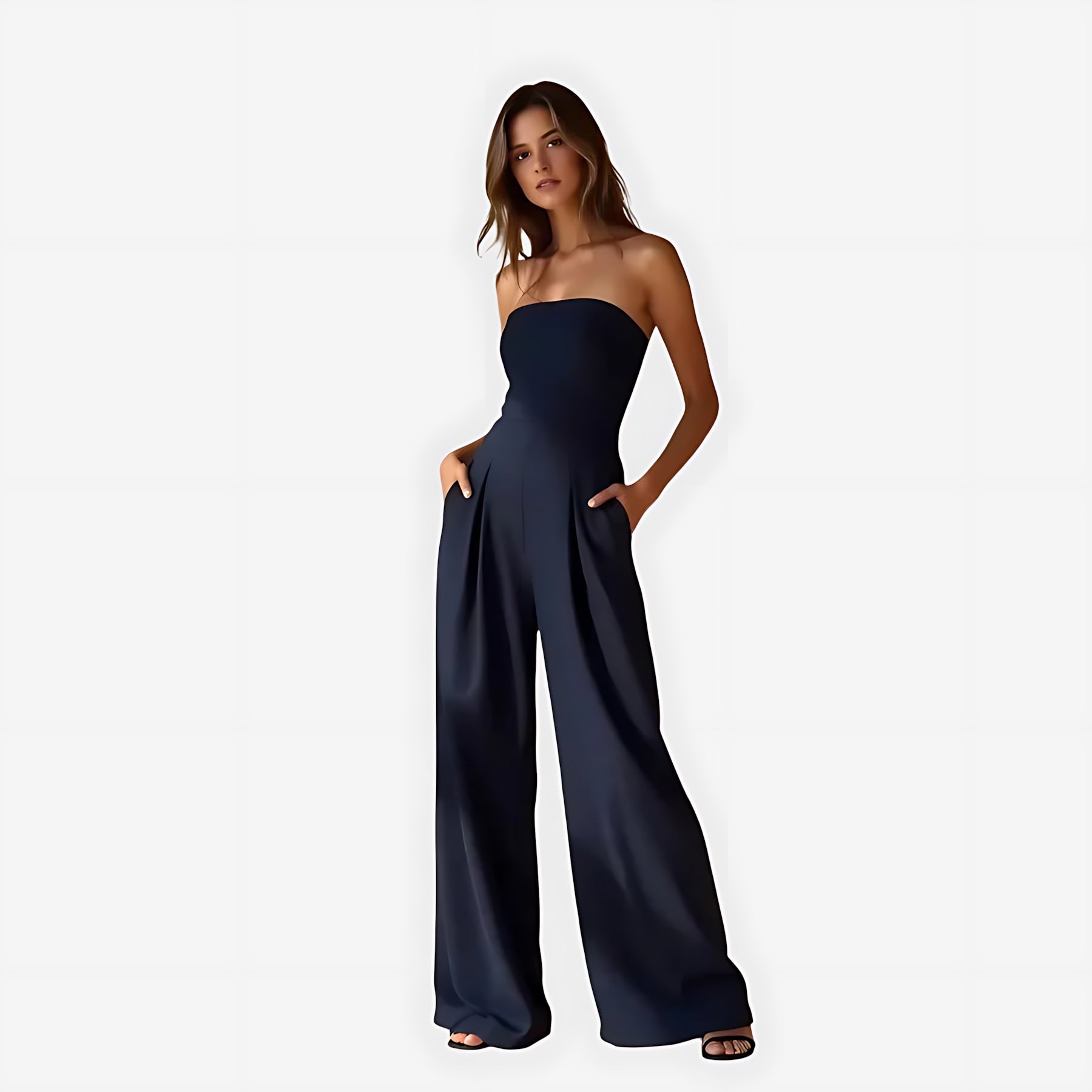 Brianna – Strapless Wide Leg Evening Jumpsuit