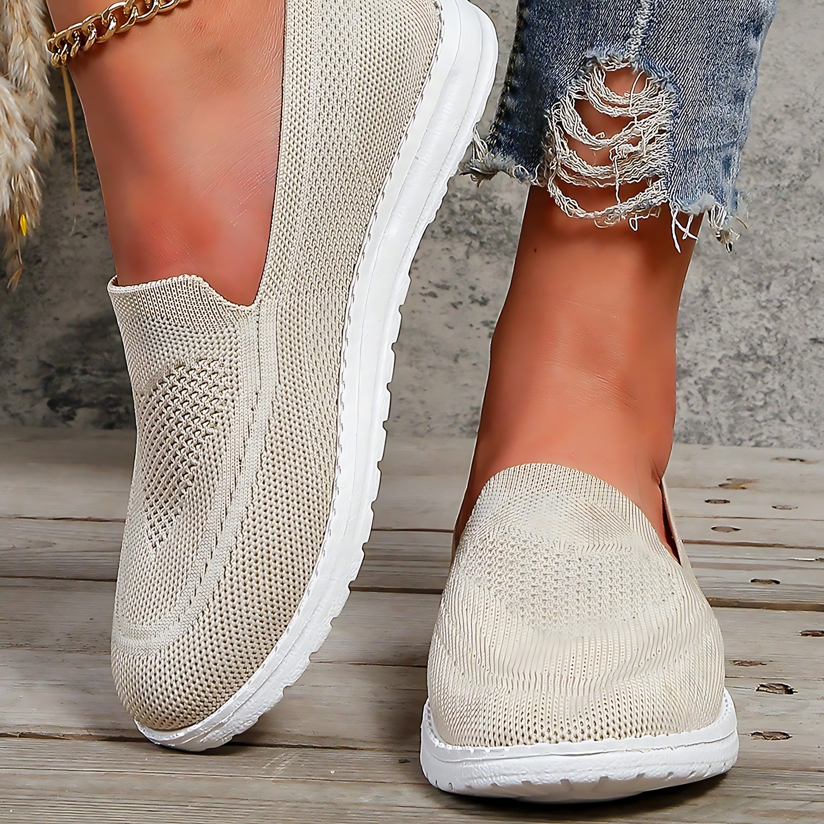 Brielle – Knit Slip On Walking Sneakers