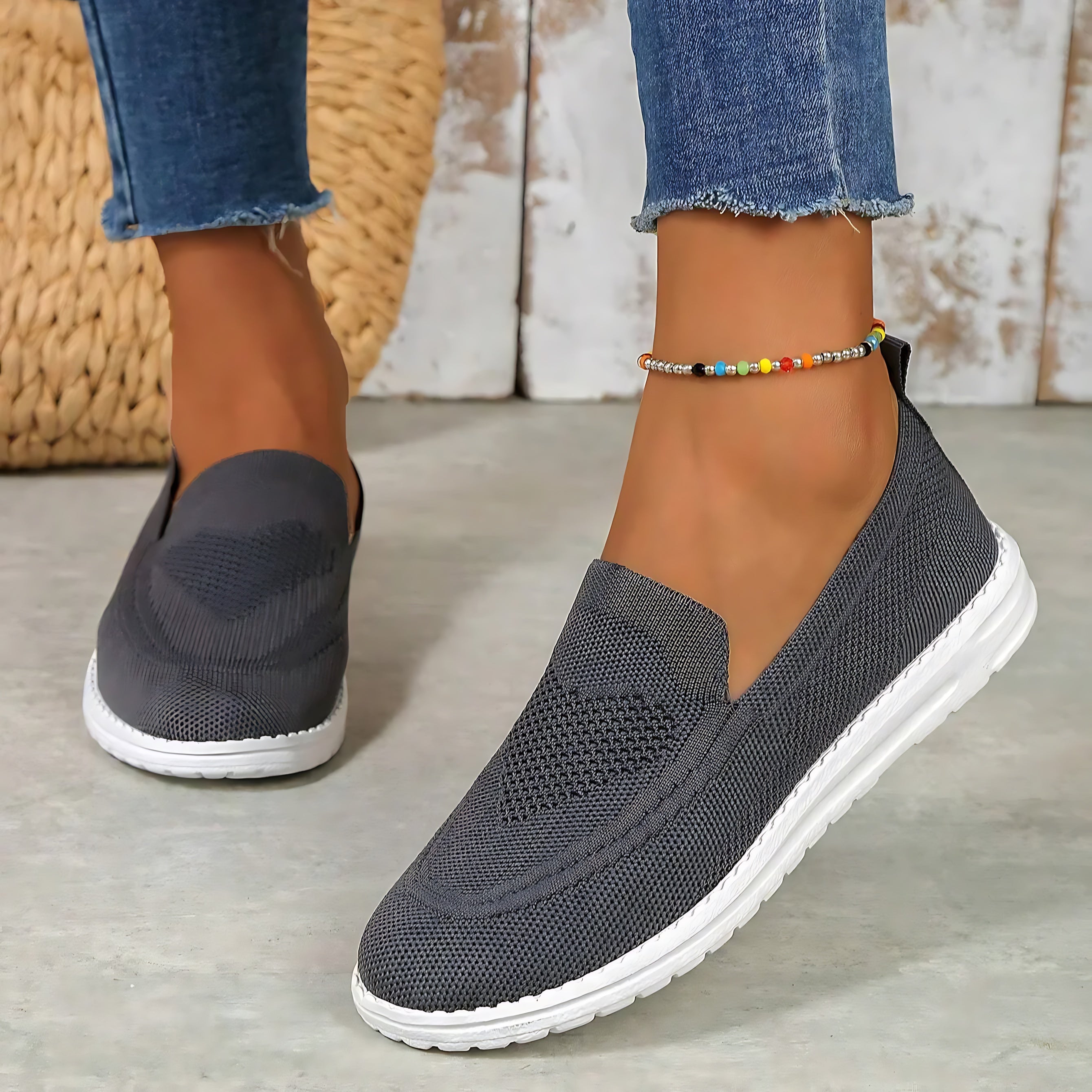 Brielle – Knit Slip On Walking Sneakers