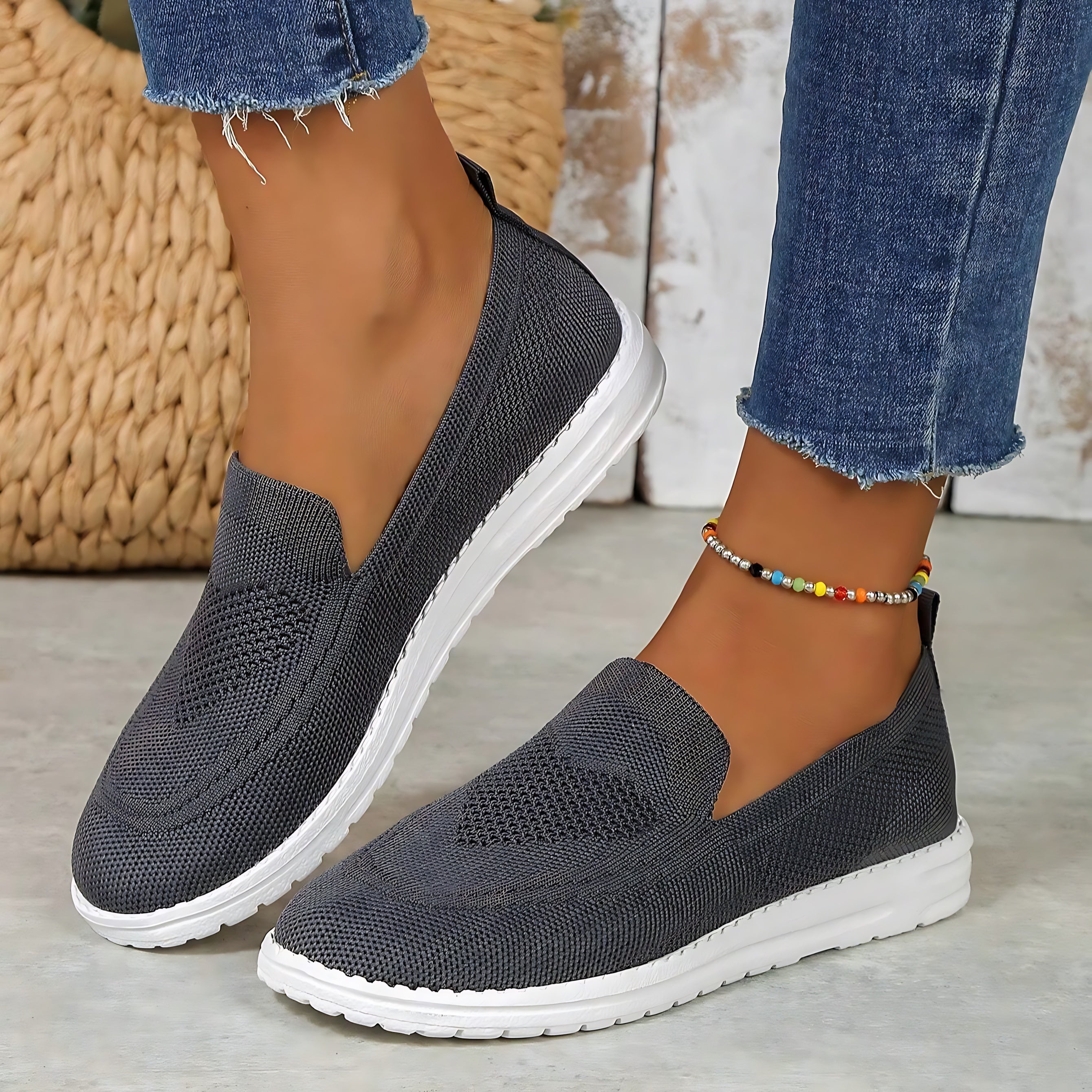 Brielle – Knit Slip On Walking Sneakers