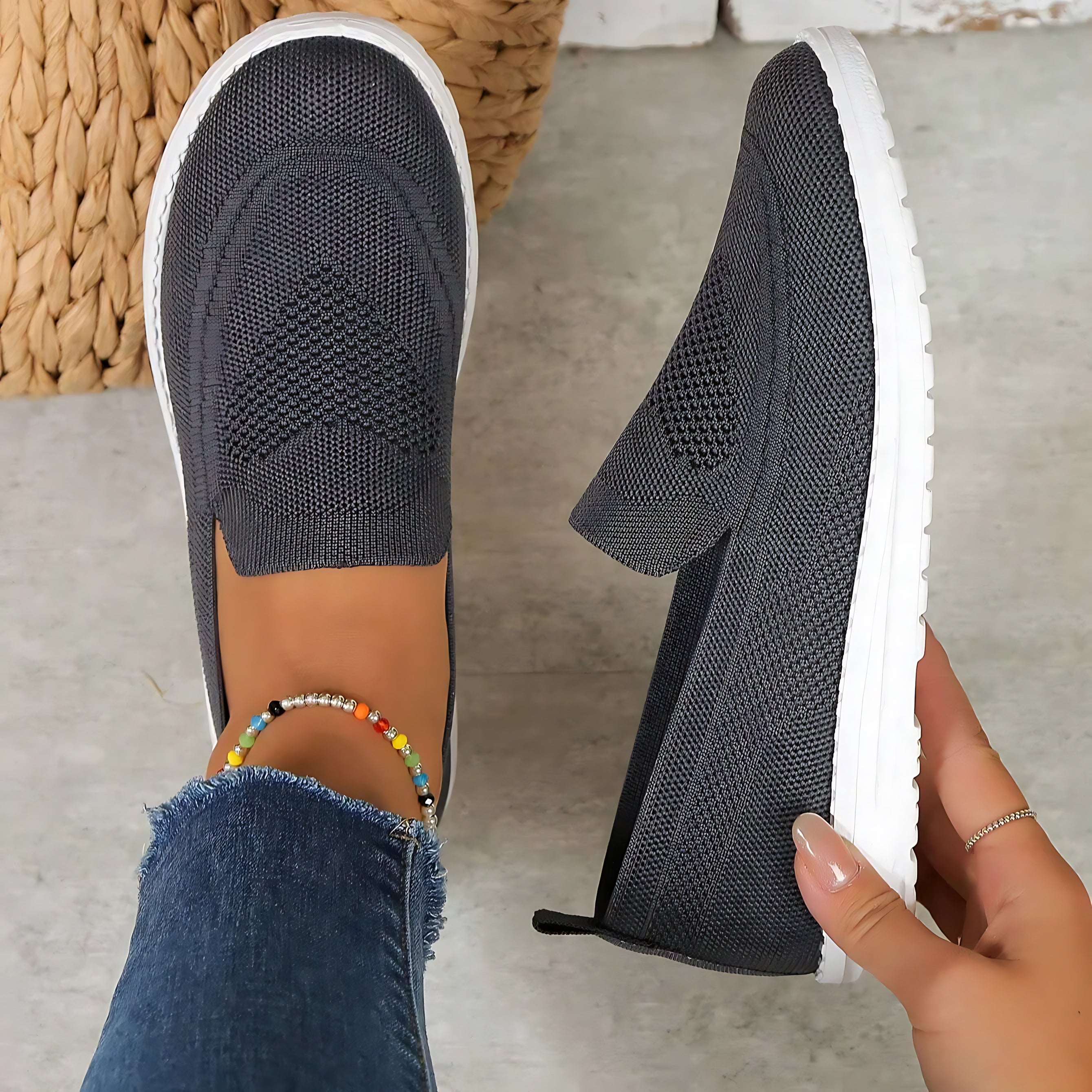 Brielle – Knit Slip On Walking Sneakers