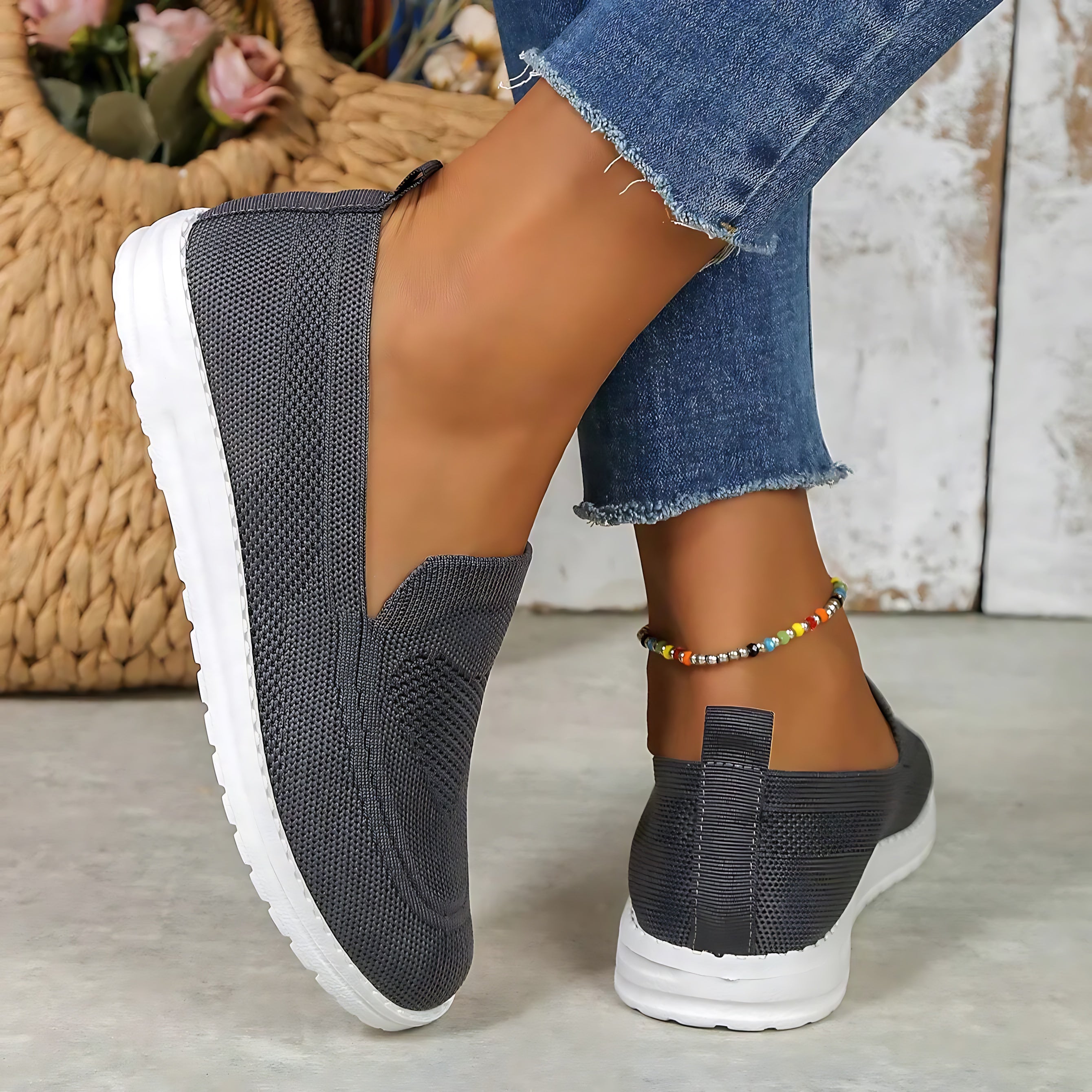 Brielle – Knit Slip On Walking Sneakers