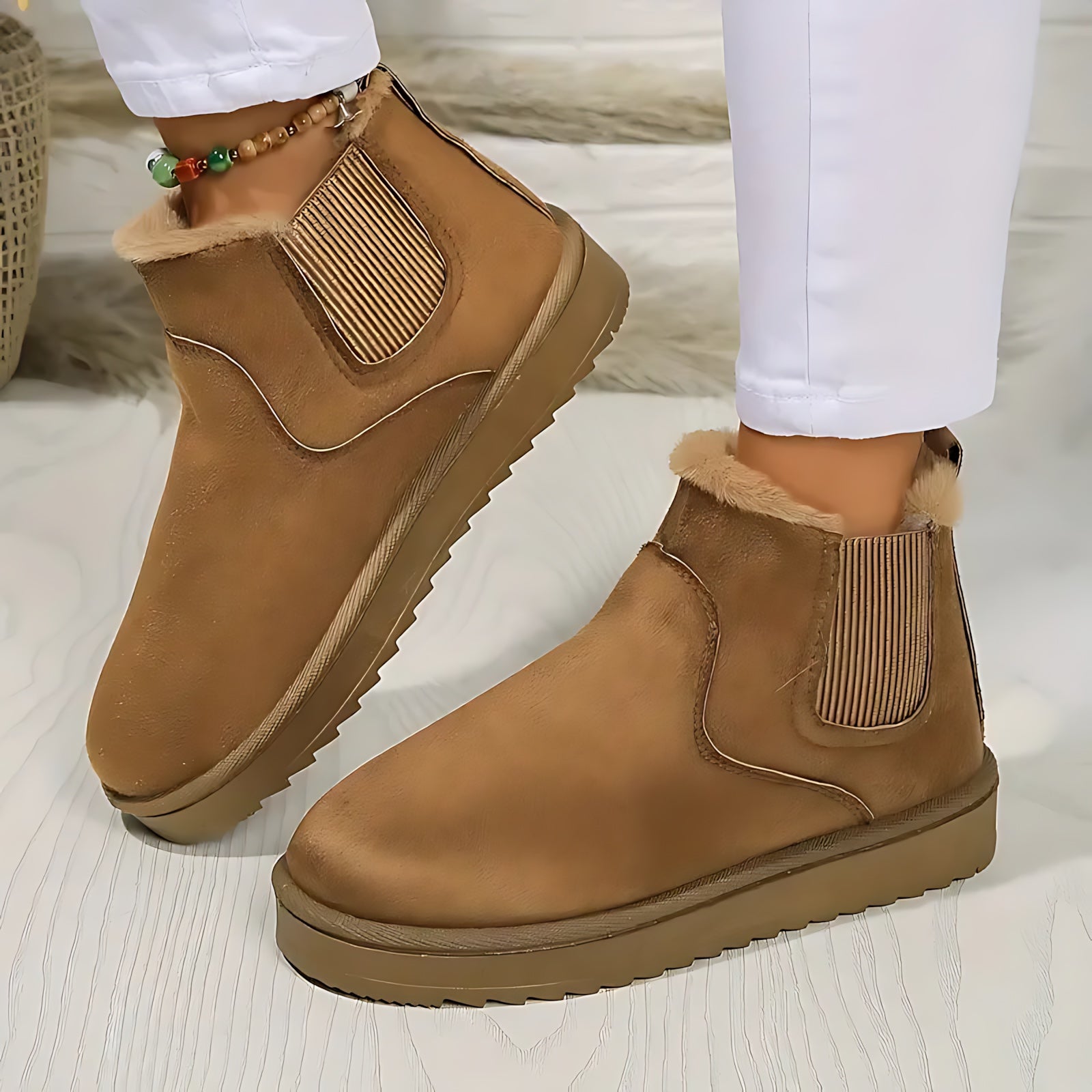 Brielle – Suede Platform Chelsea Boots