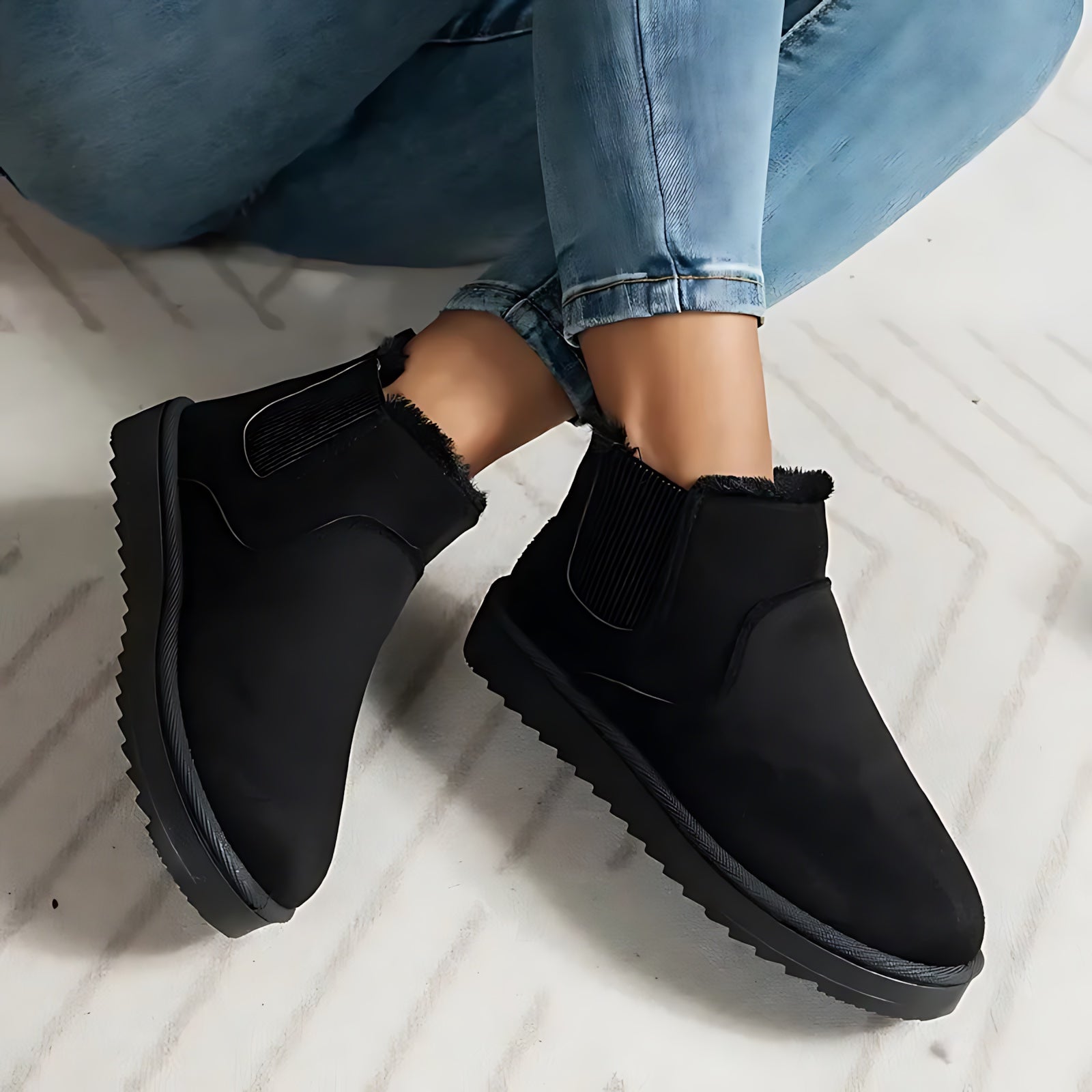 Brielle – Suede Platform Chelsea Boots