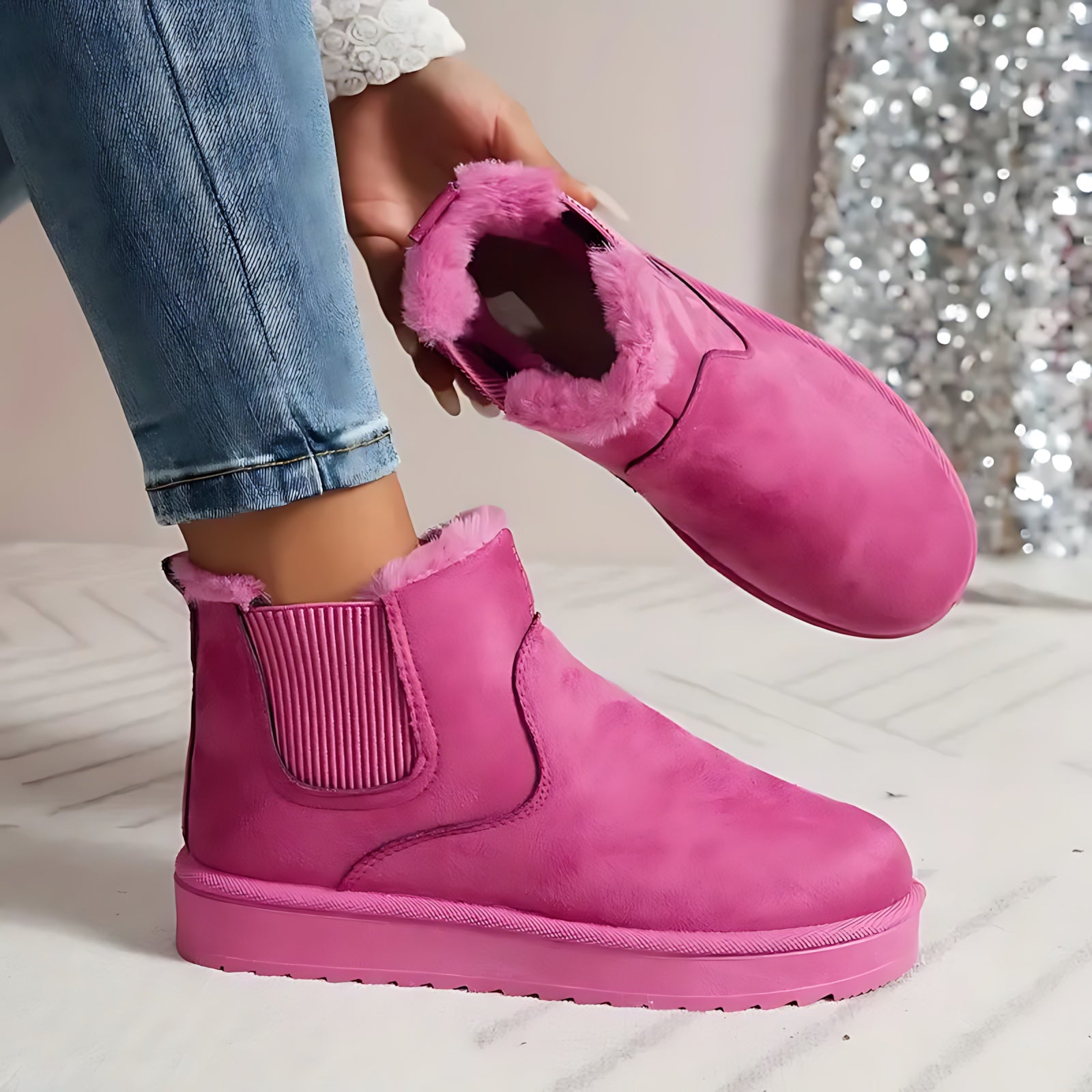 Brielle – Suede Platform Chelsea Boots