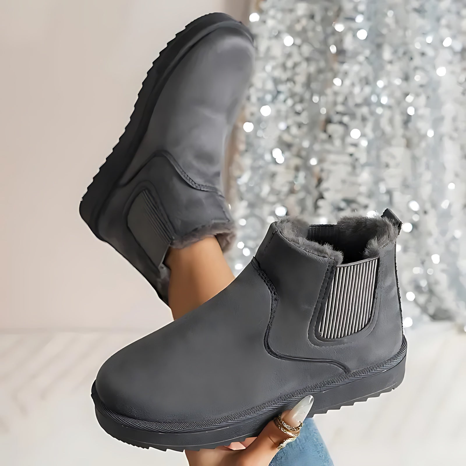 Brielle – Suede Platform Chelsea Boots