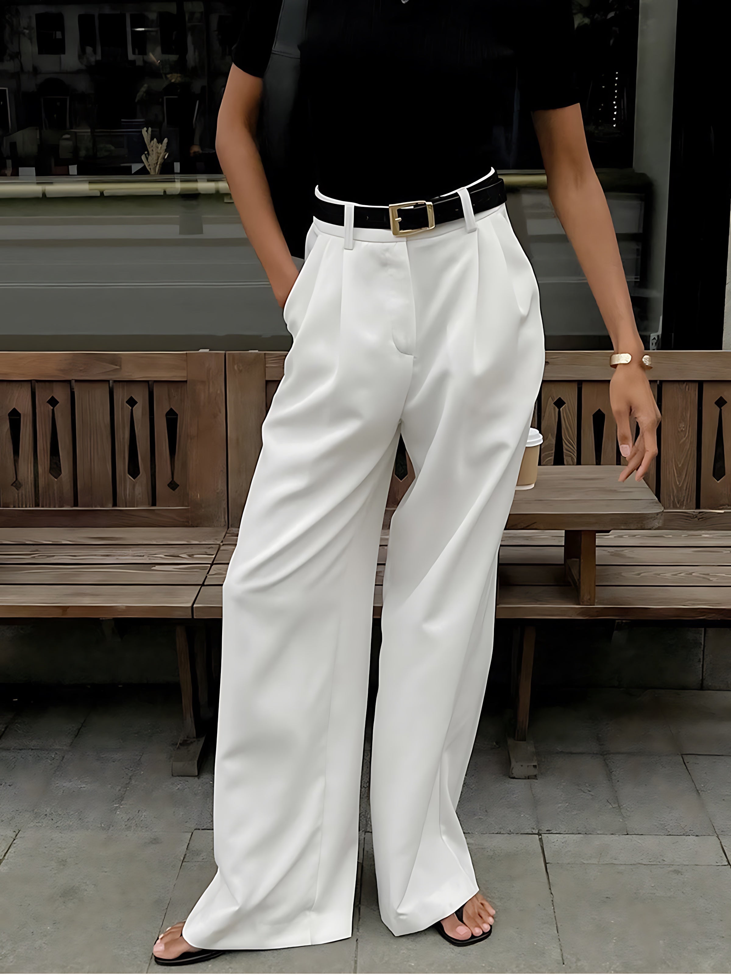 Brooke – High Waist Tailored Wide Leg Pants