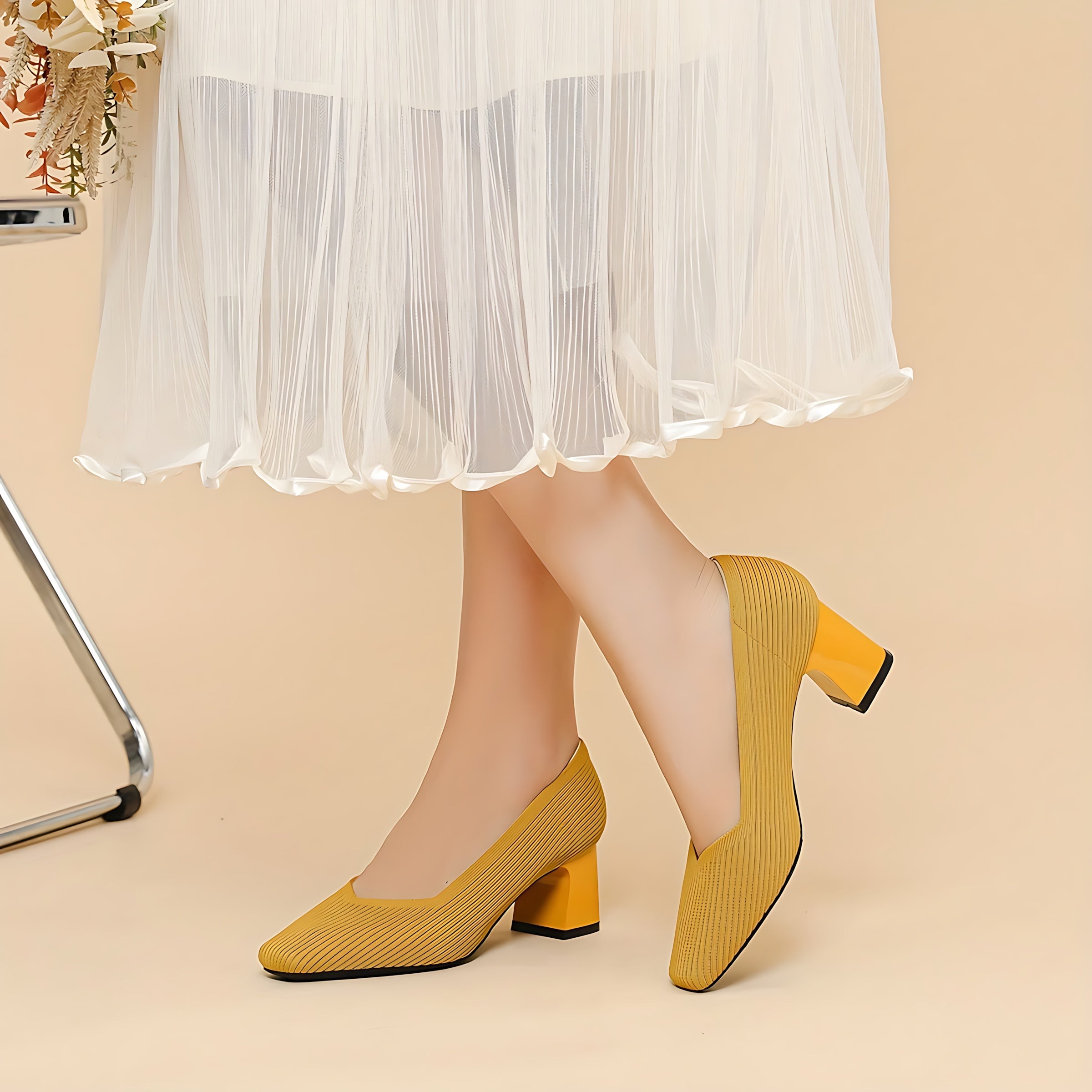 Brooke – Pointed Toe Block Heel Pumps