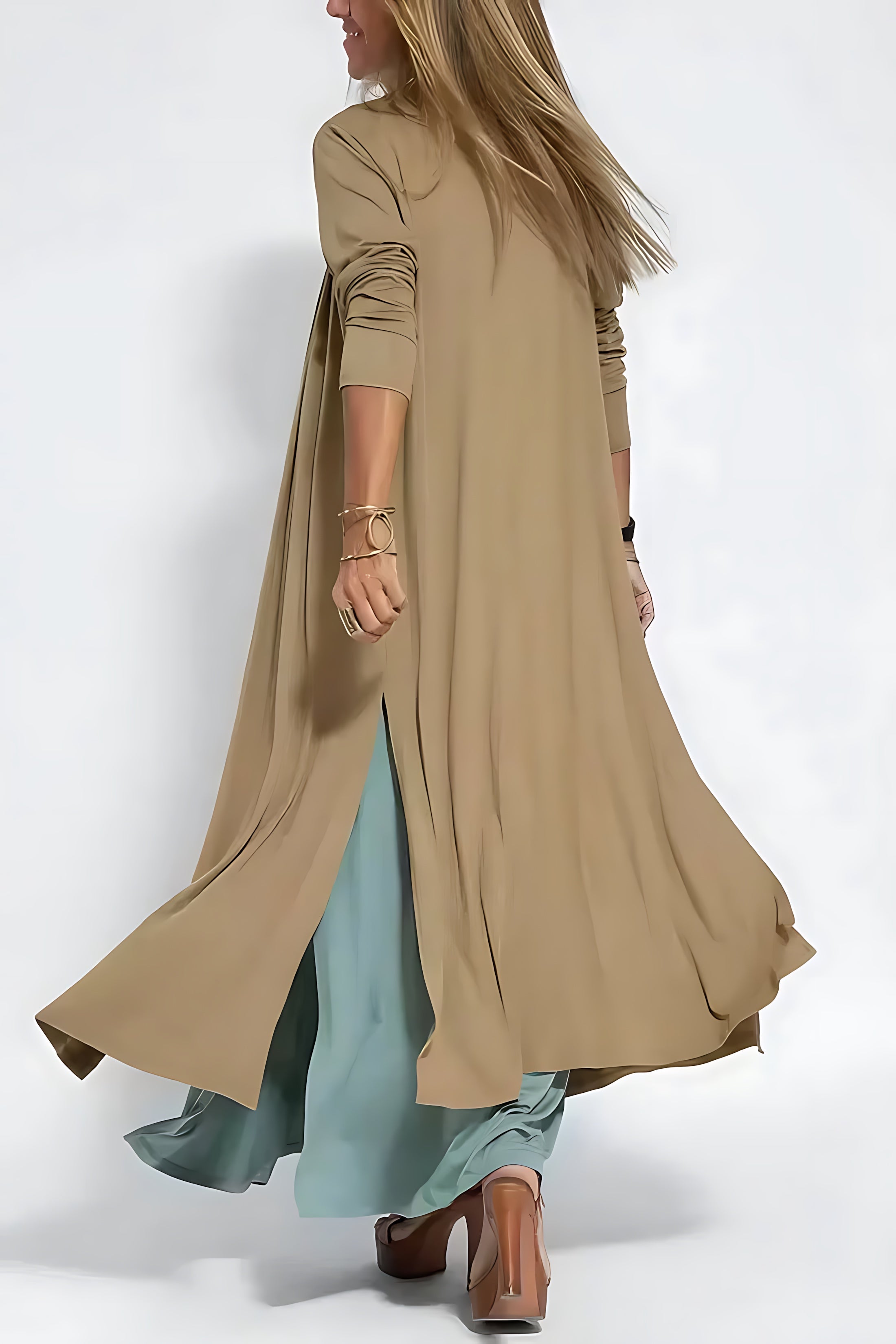 Brooklyn – V Neck Pleated A-Line Maxi Dress