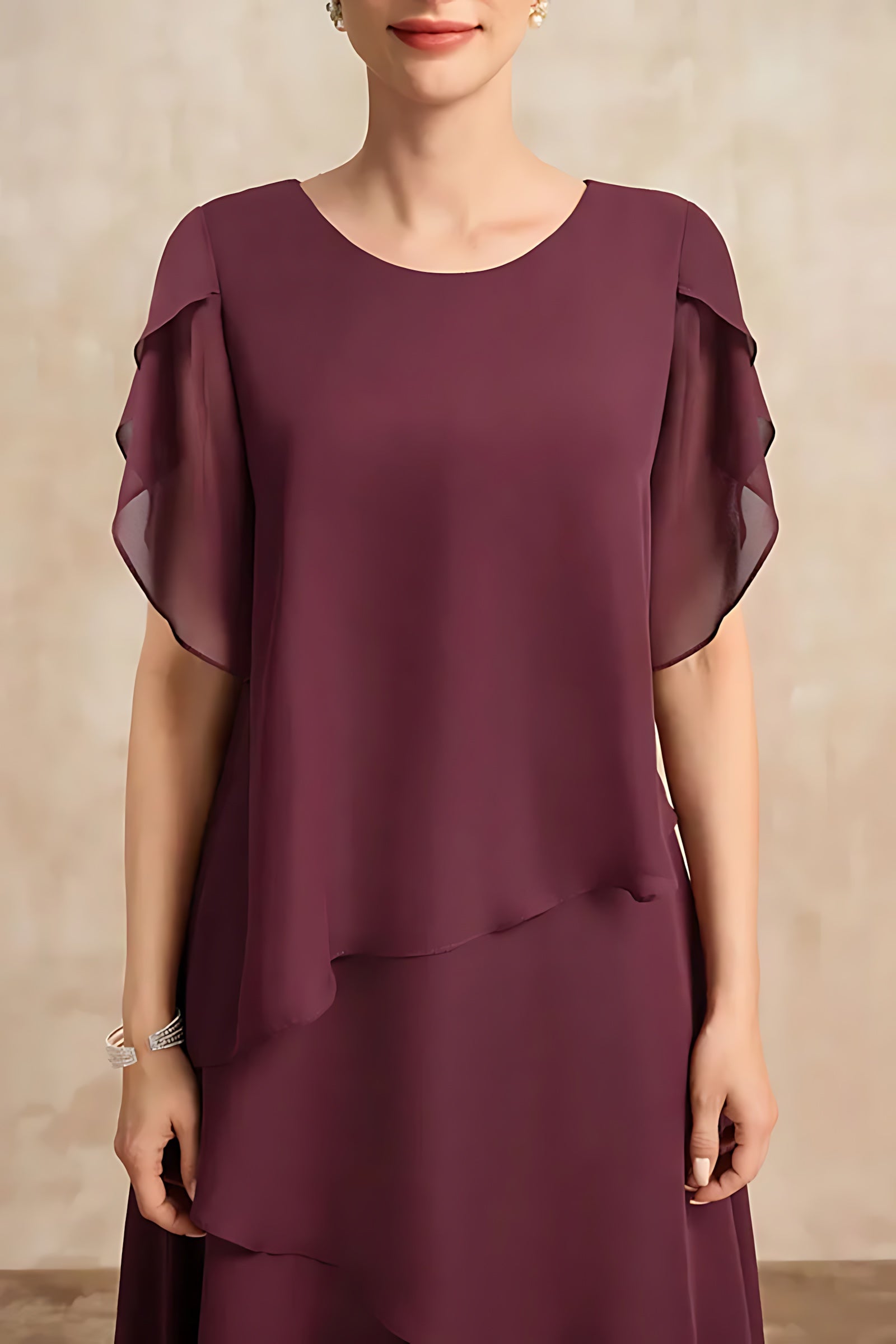 Camila – Chiffon Tiered Ruffle Wedding Guest Midi Dress