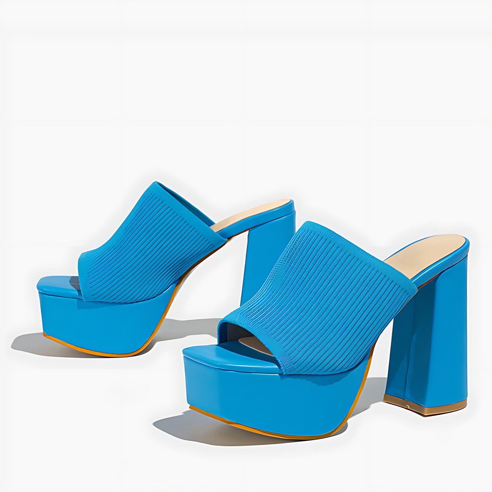 Camila – Square Toe Platform Heeled Mules