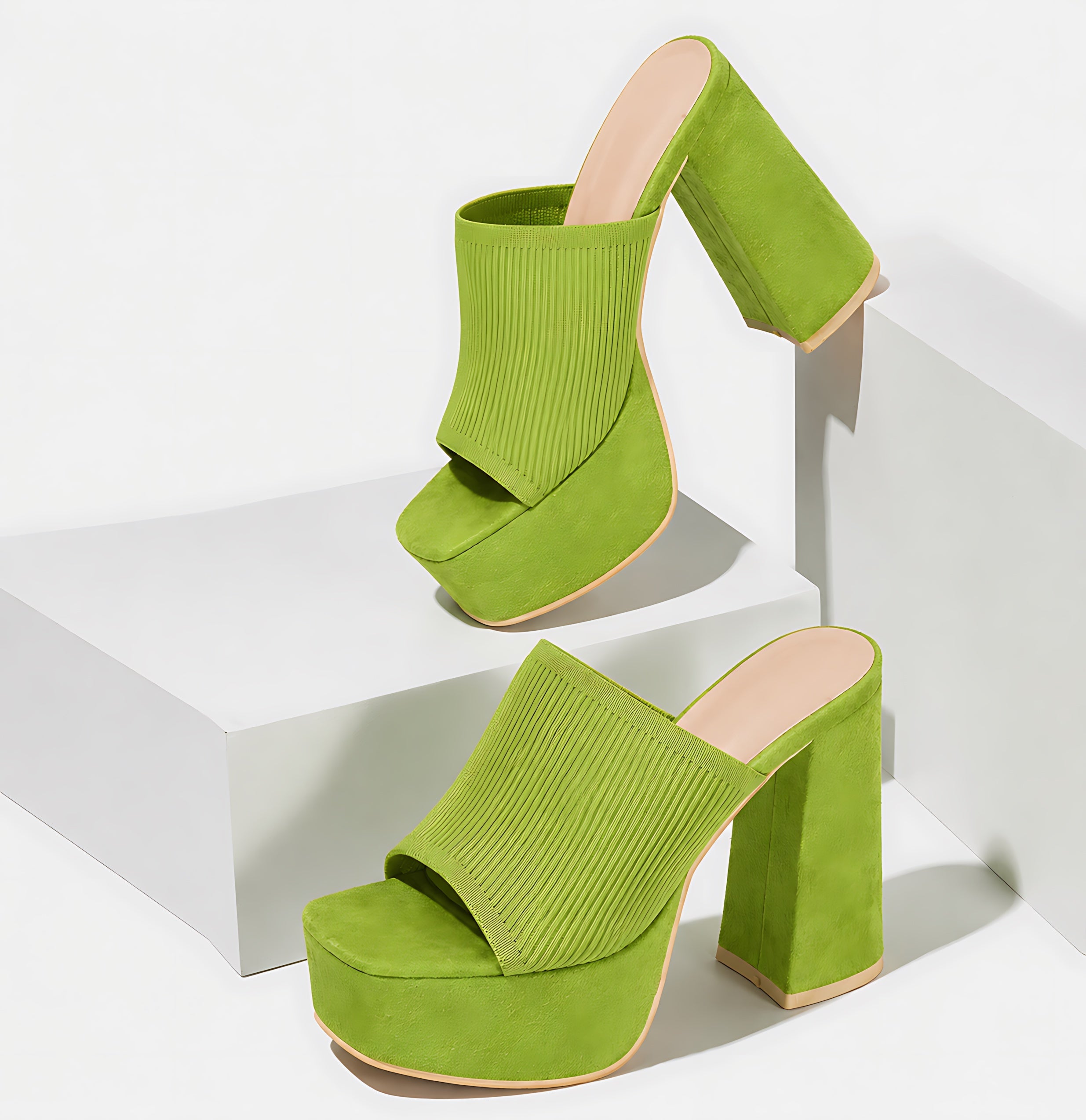 Camila – Square Toe Platform Heeled Mules
