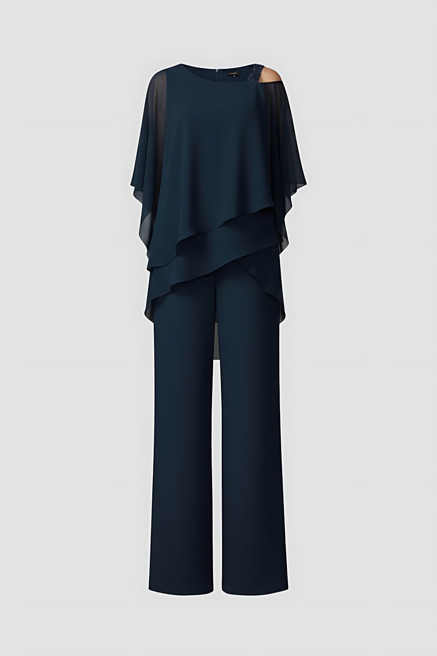 Camille – Cold Shoulder Ruffle Wide Leg Jumpsuit