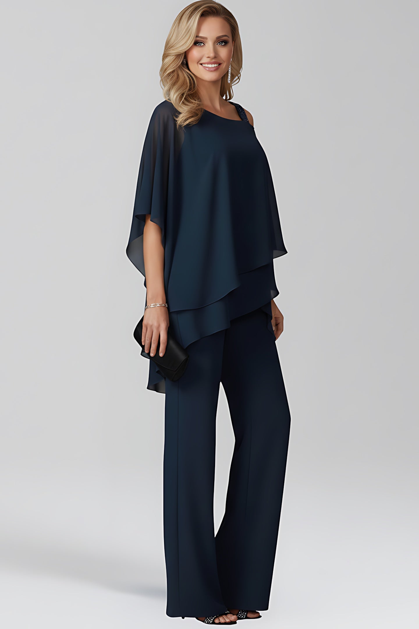 Camille – Cold Shoulder Ruffle Wide Leg Jumpsuit