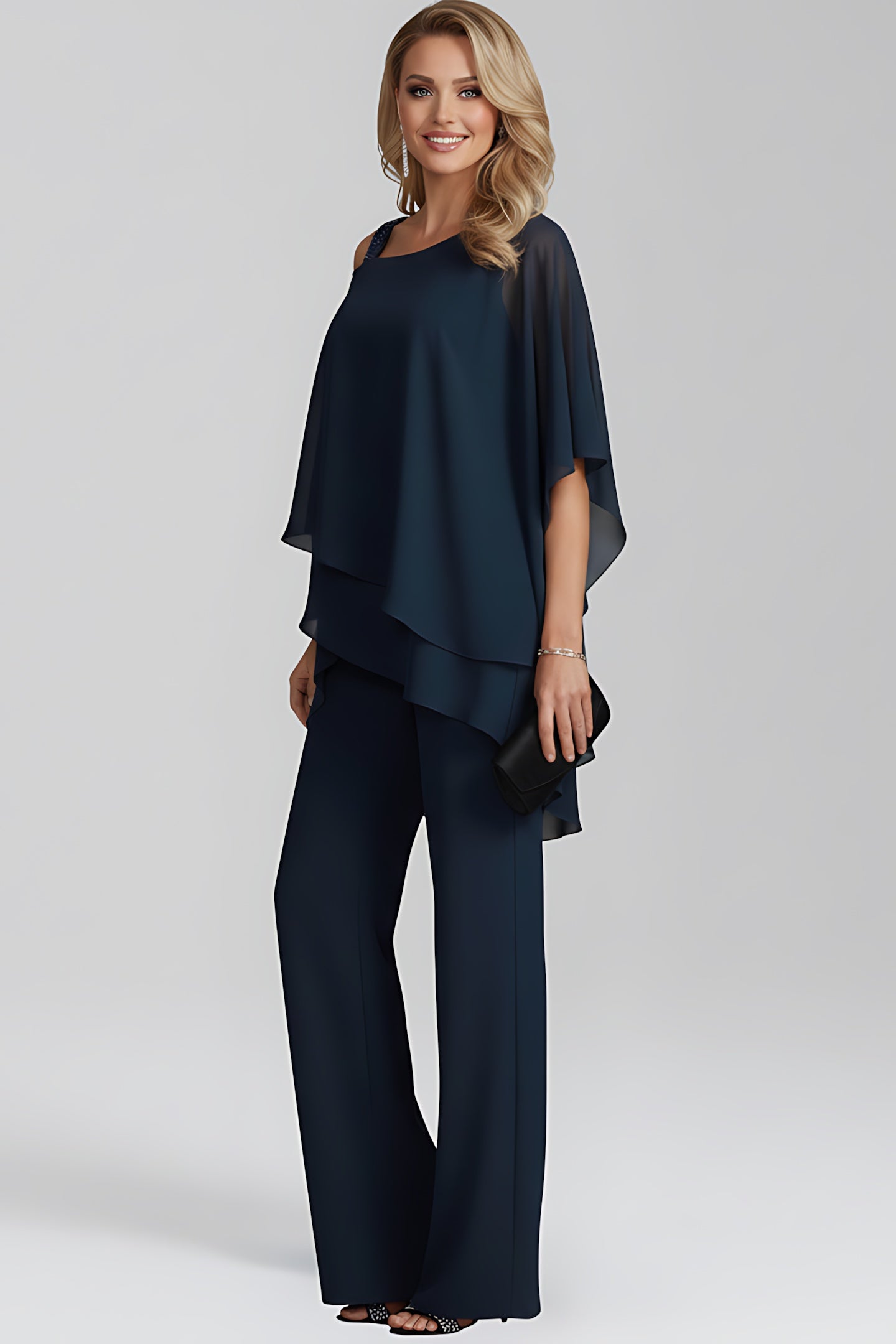 Camille – Cold Shoulder Ruffle Wide Leg Jumpsuit