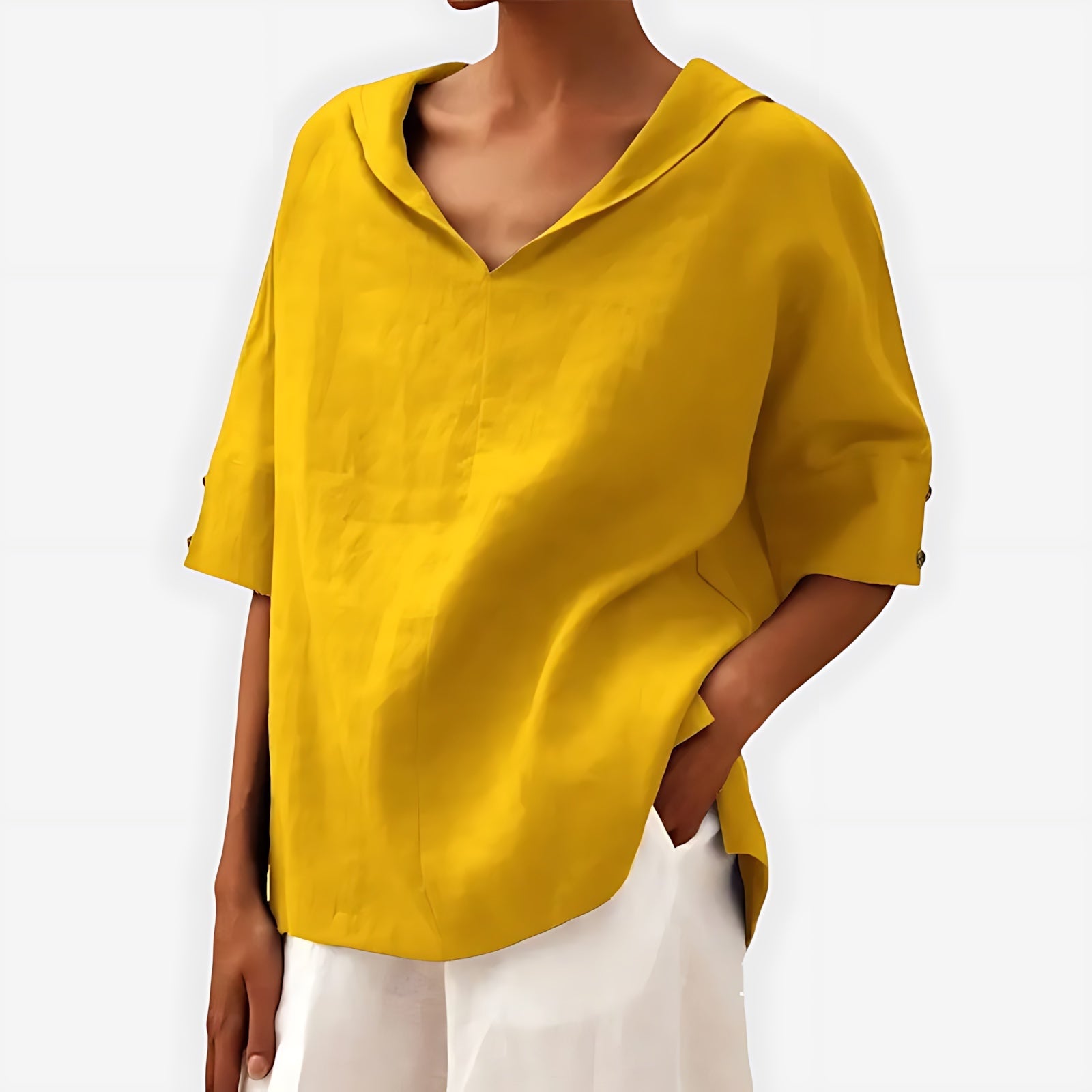 Cara – Notch Neck Short Sleeve Blouse
