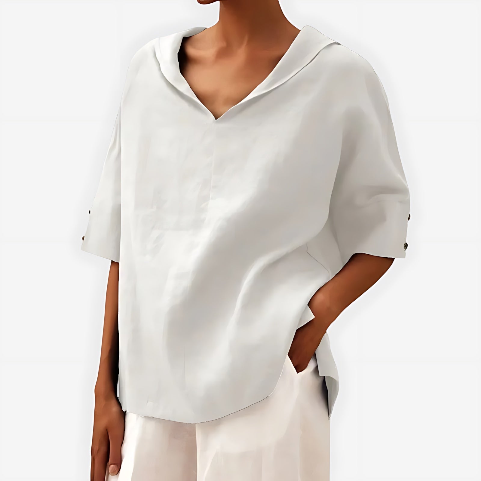 Cara – Notch Neck Short Sleeve Blouse