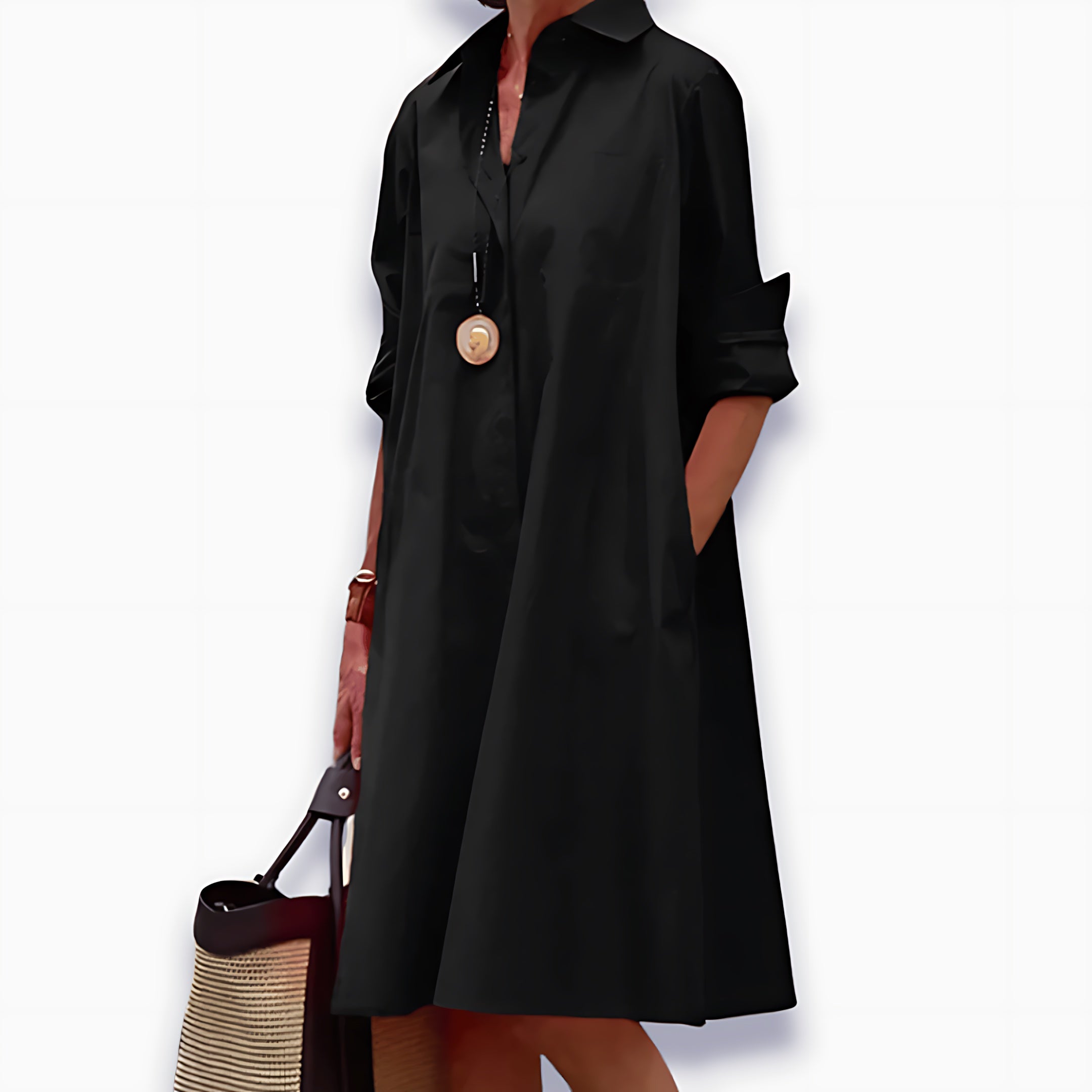 Catalina – Collared A Line Midi Shirt Dress