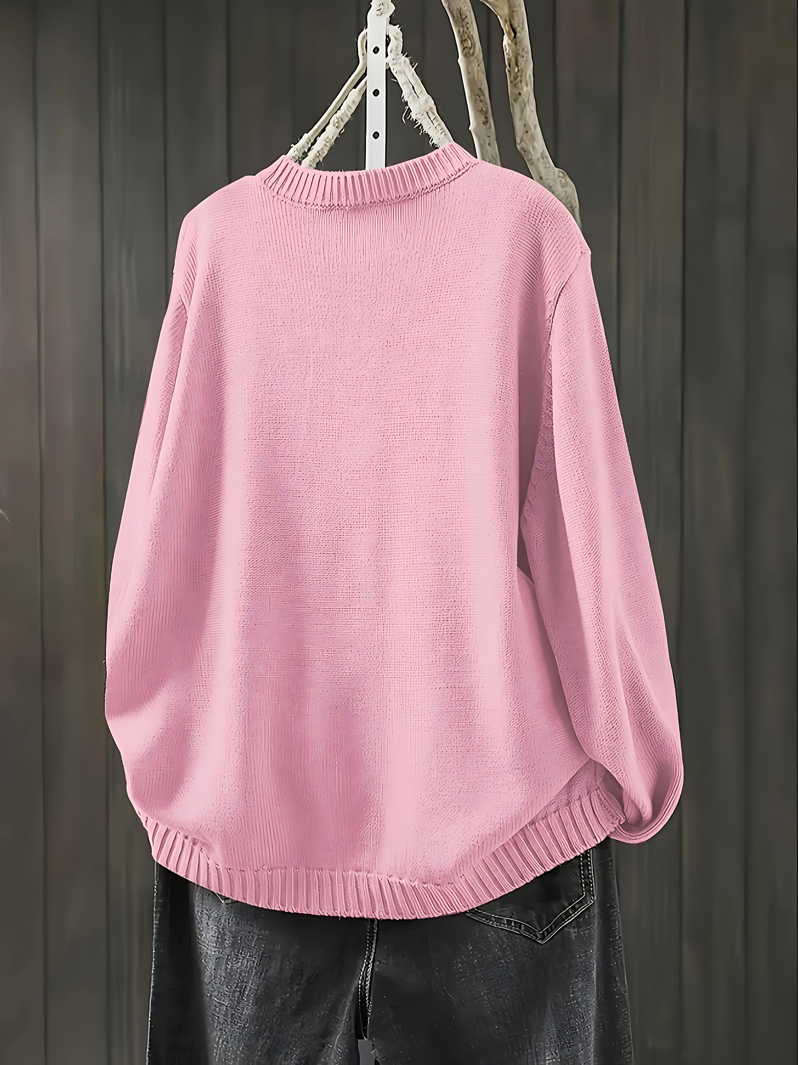 Catalina – Contrast Button Crew Neck Knit Cardigan