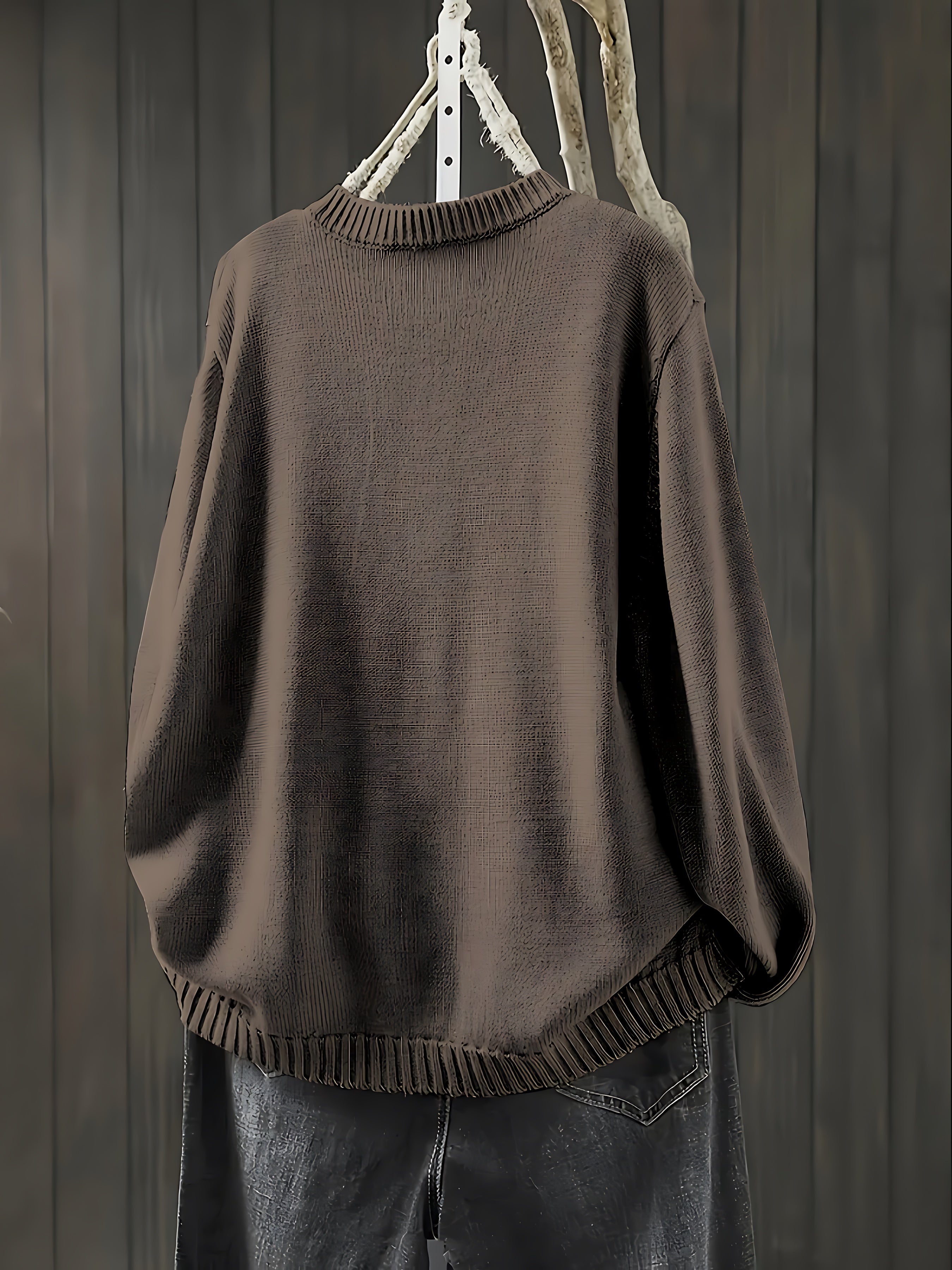 Catalina – Contrast Button Crew Neck Knit Cardigan