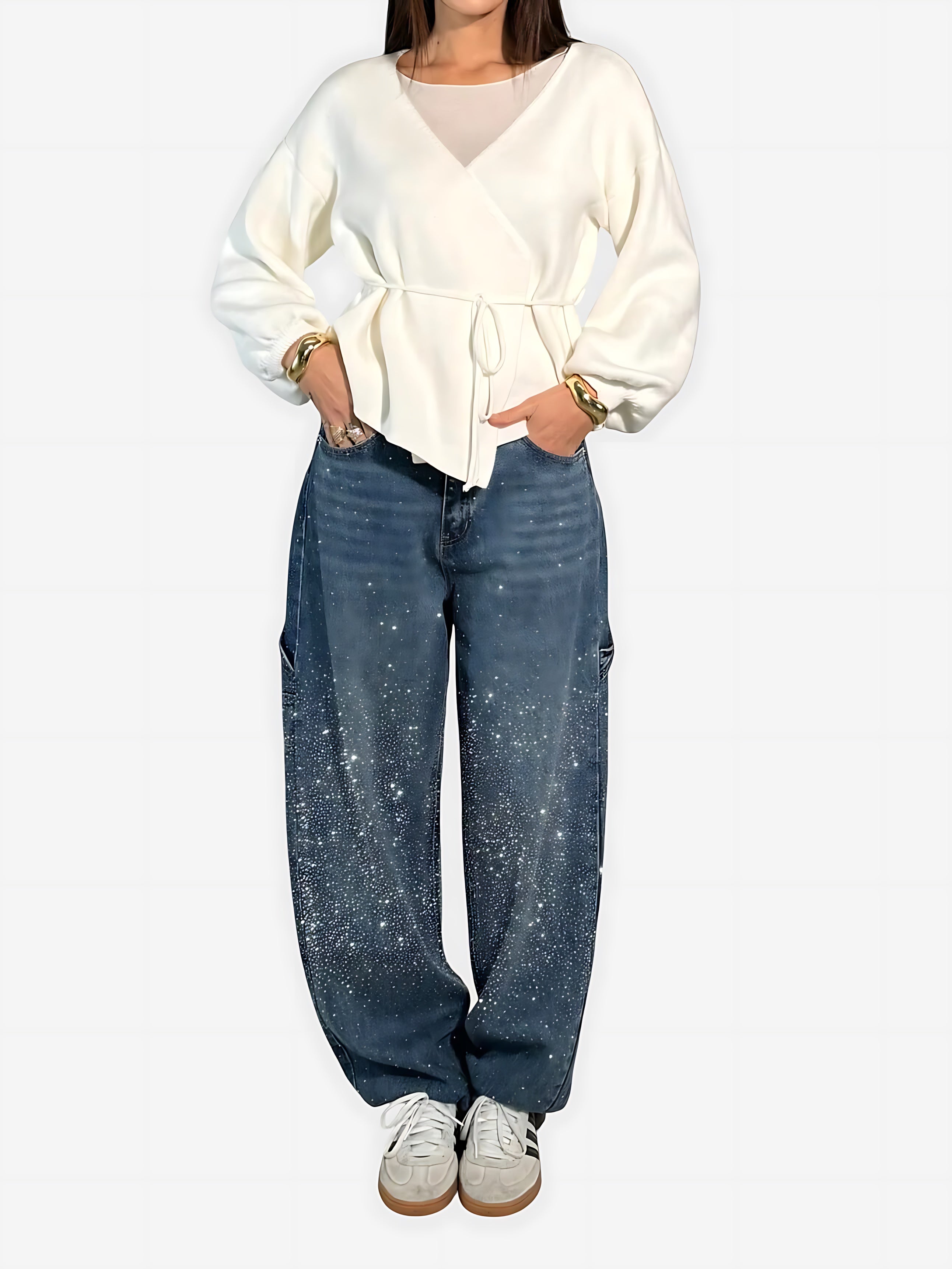 Catalina – Rhinestone Baggy Wide Leg Jeans