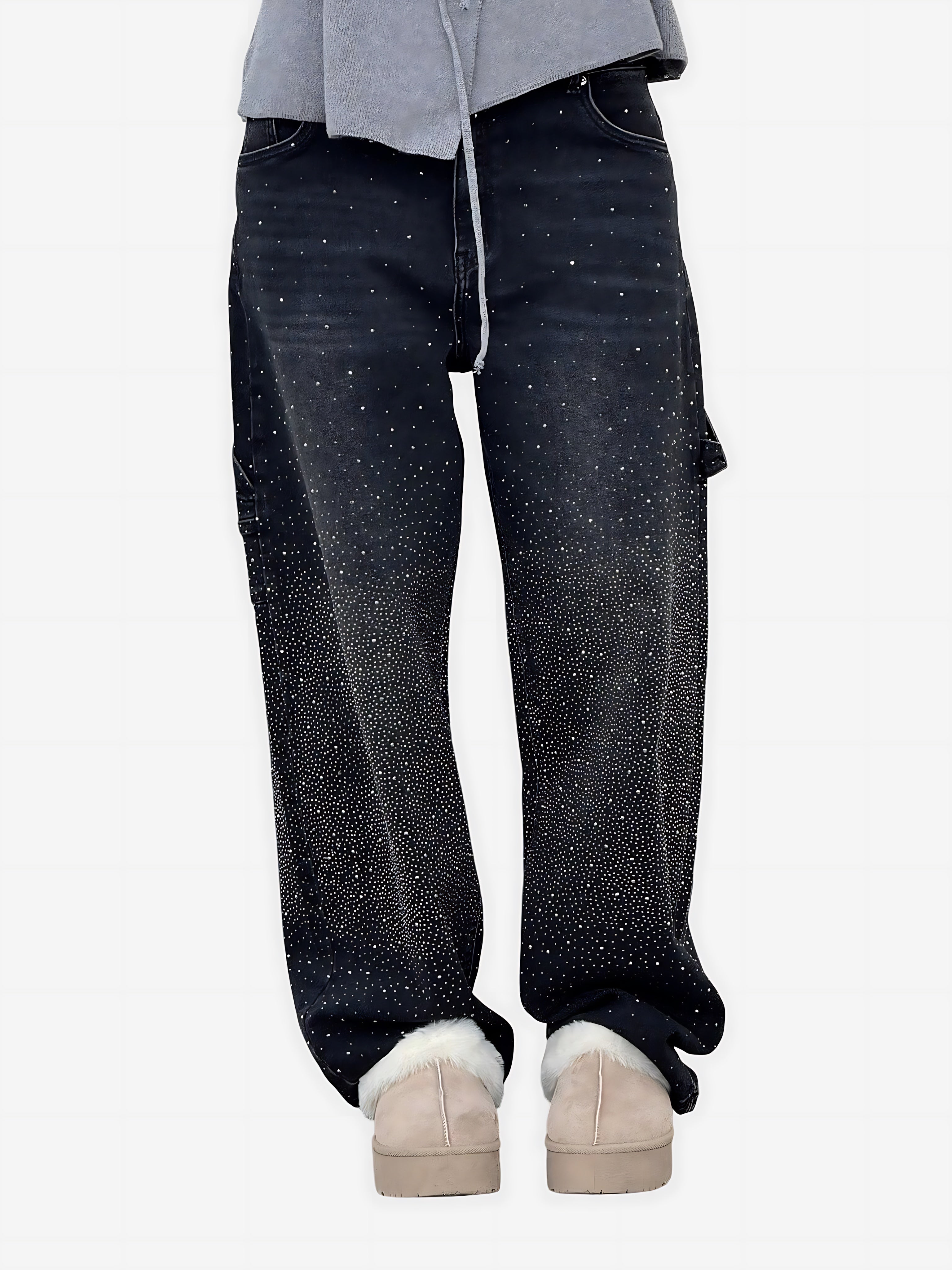 Catalina – Rhinestone Baggy Wide Leg Jeans