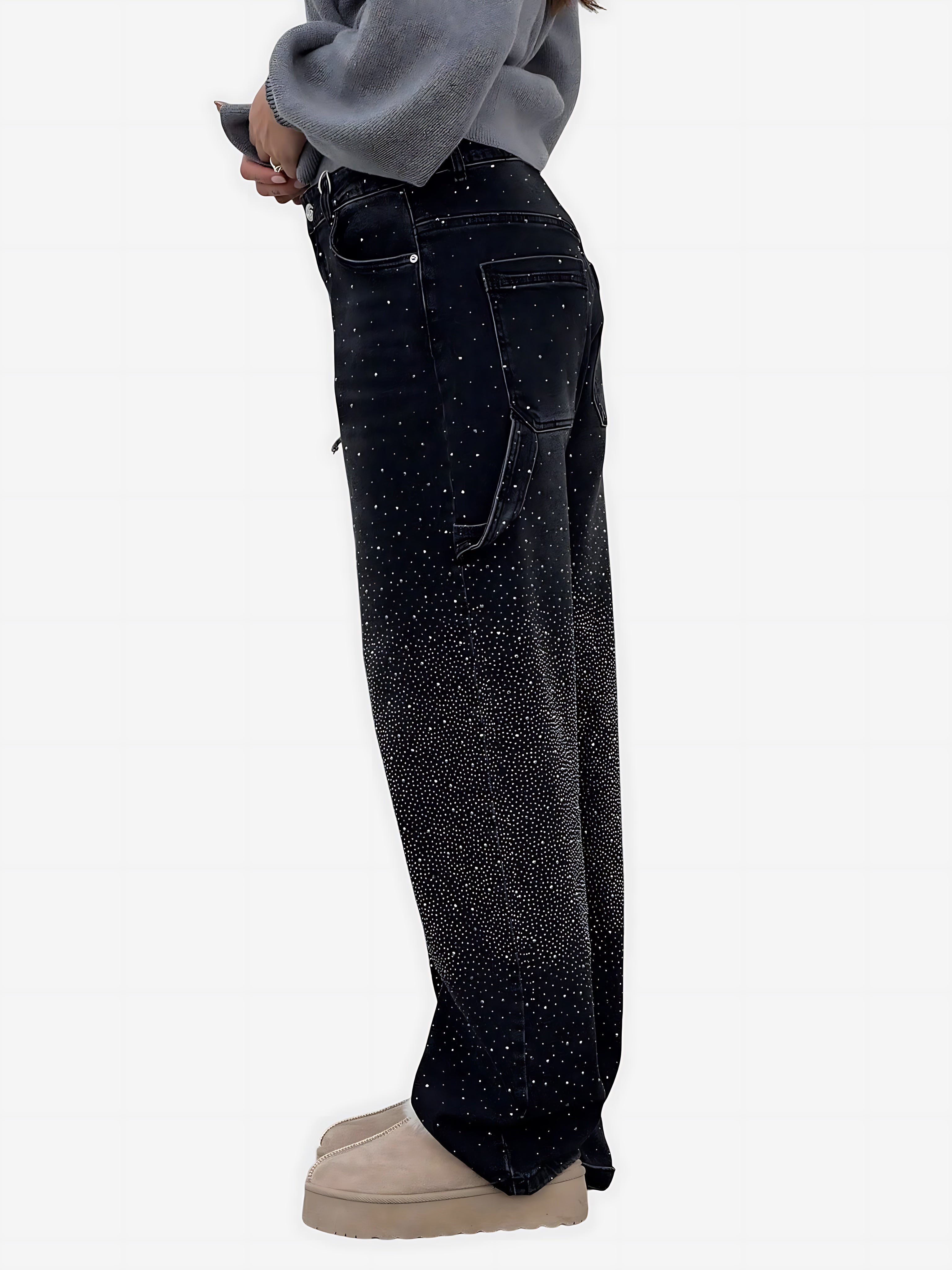 Catalina – Rhinestone Baggy Wide Leg Jeans