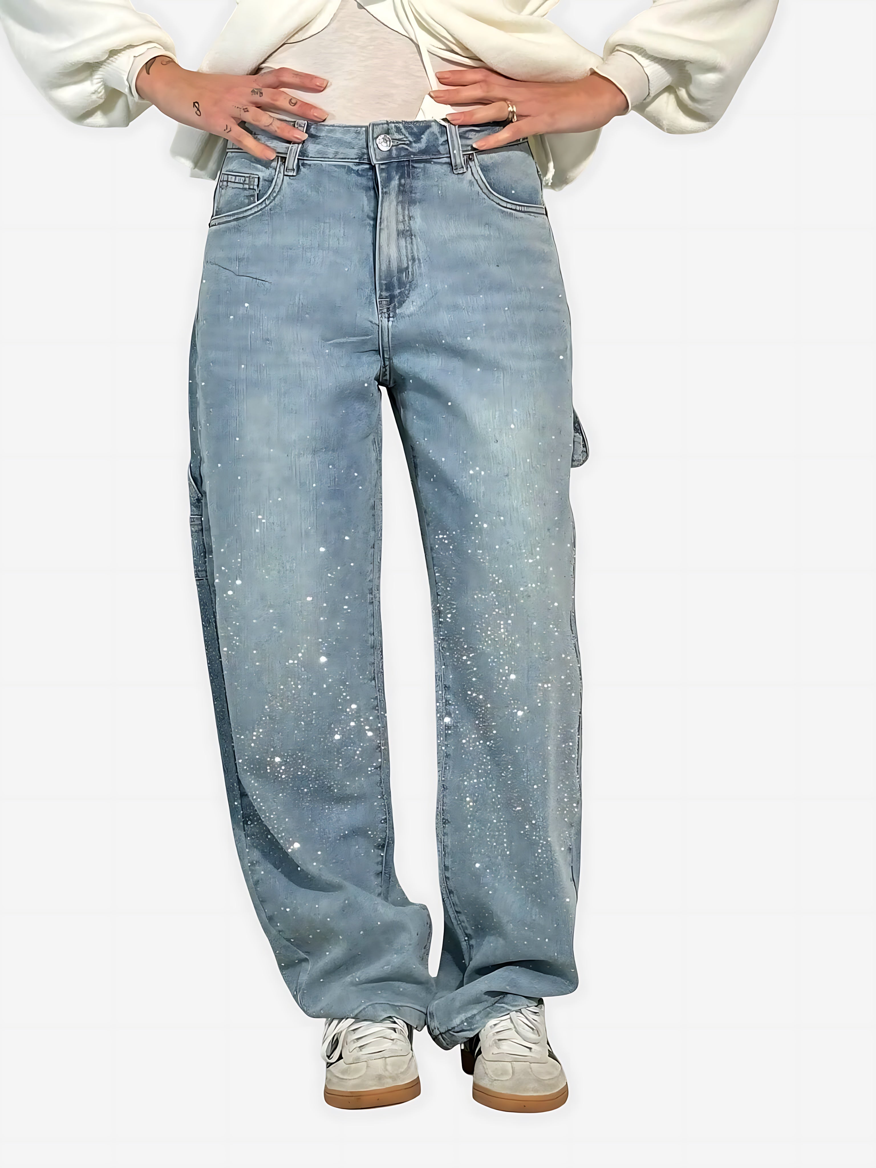 Catalina – Rhinestone Baggy Wide Leg Jeans