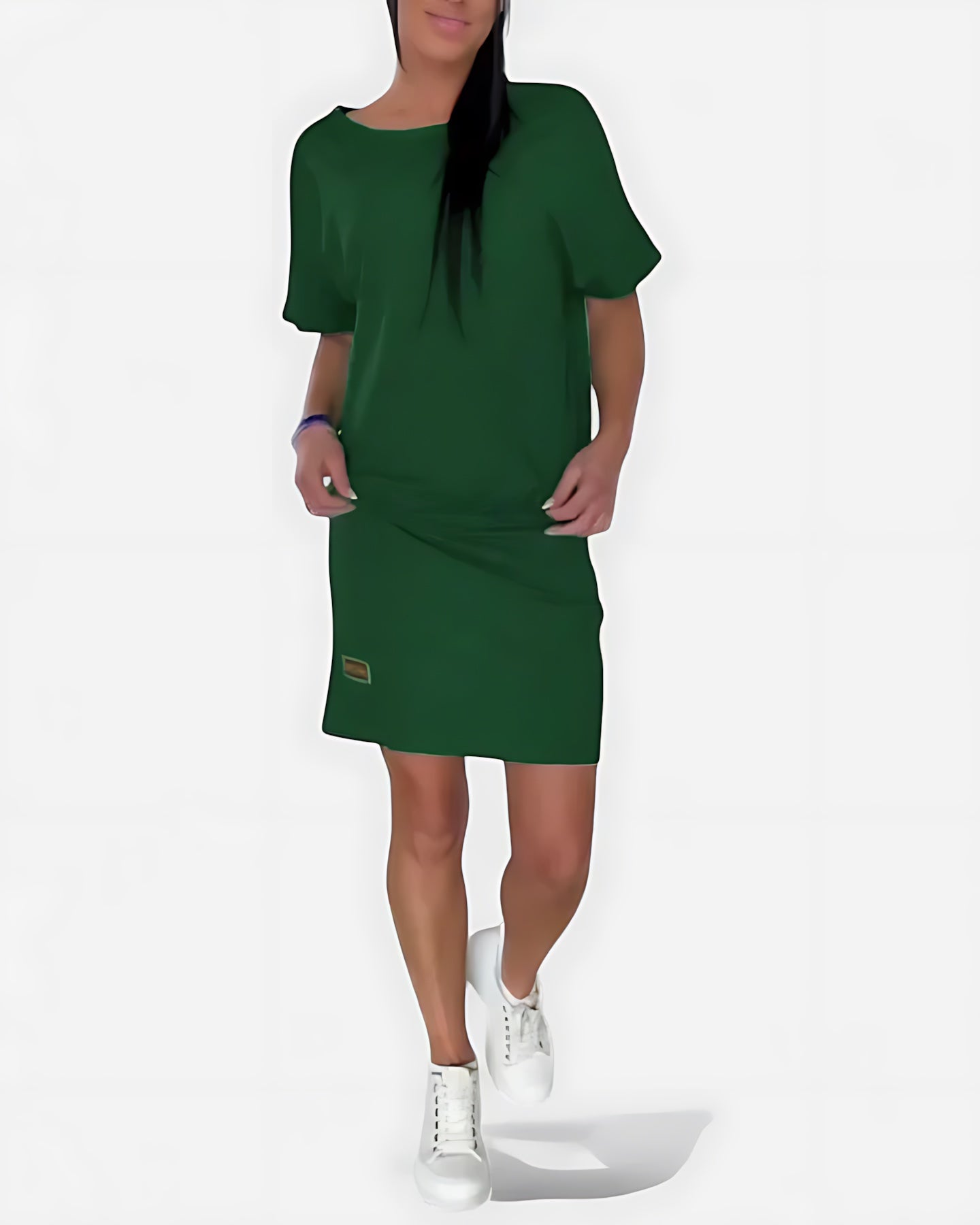 Catherine – Boat Neck Drop Waist T Shirt Mini Dress