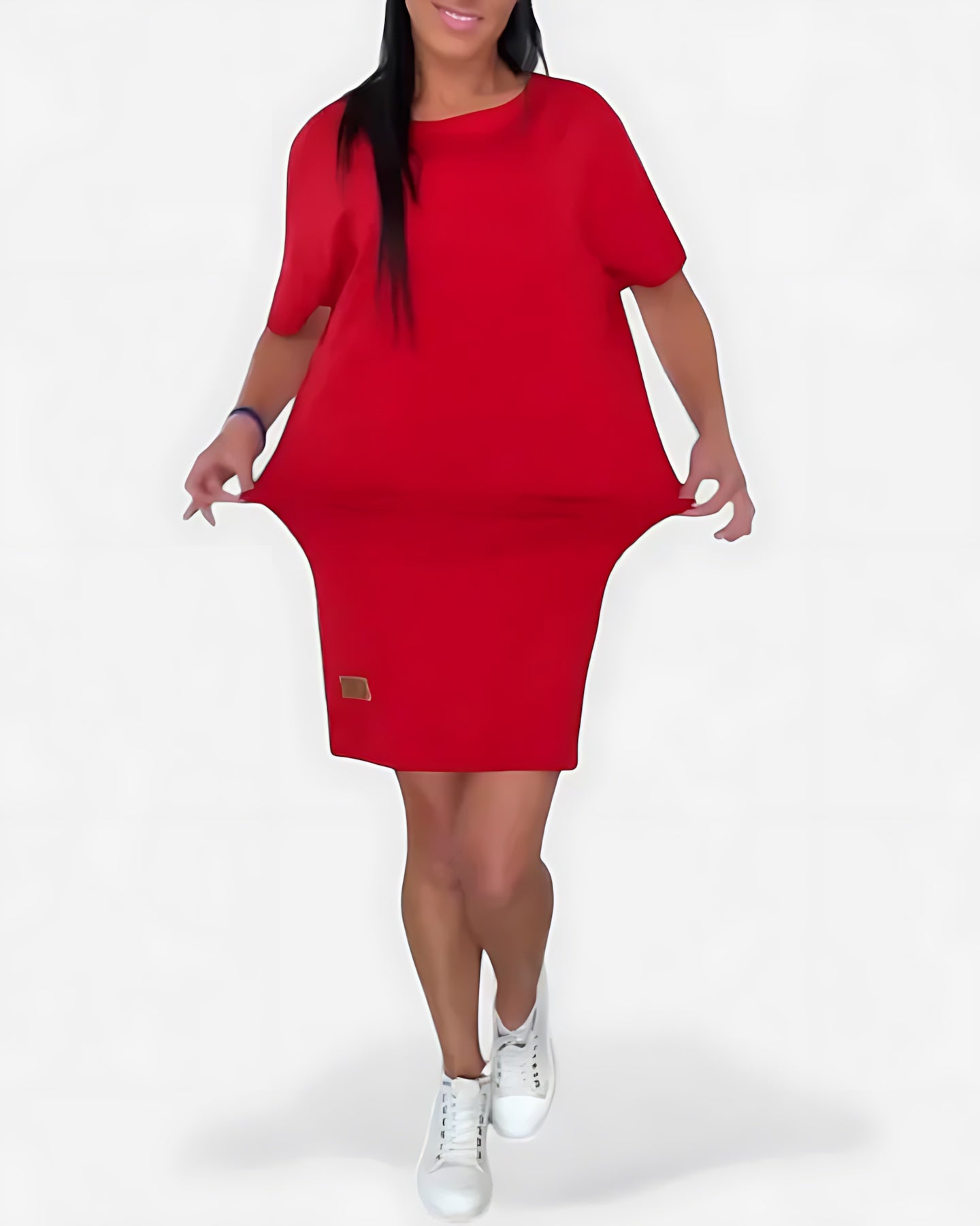 Catherine – Boat Neck Drop Waist T Shirt Mini Dress