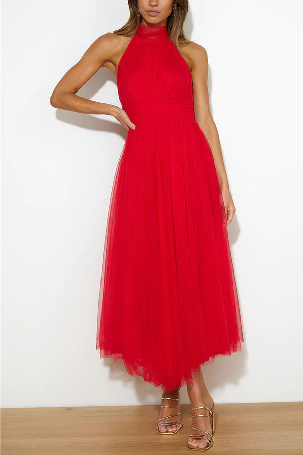 Marlowe – Tulle Halter Wedding Guest Midi Dress