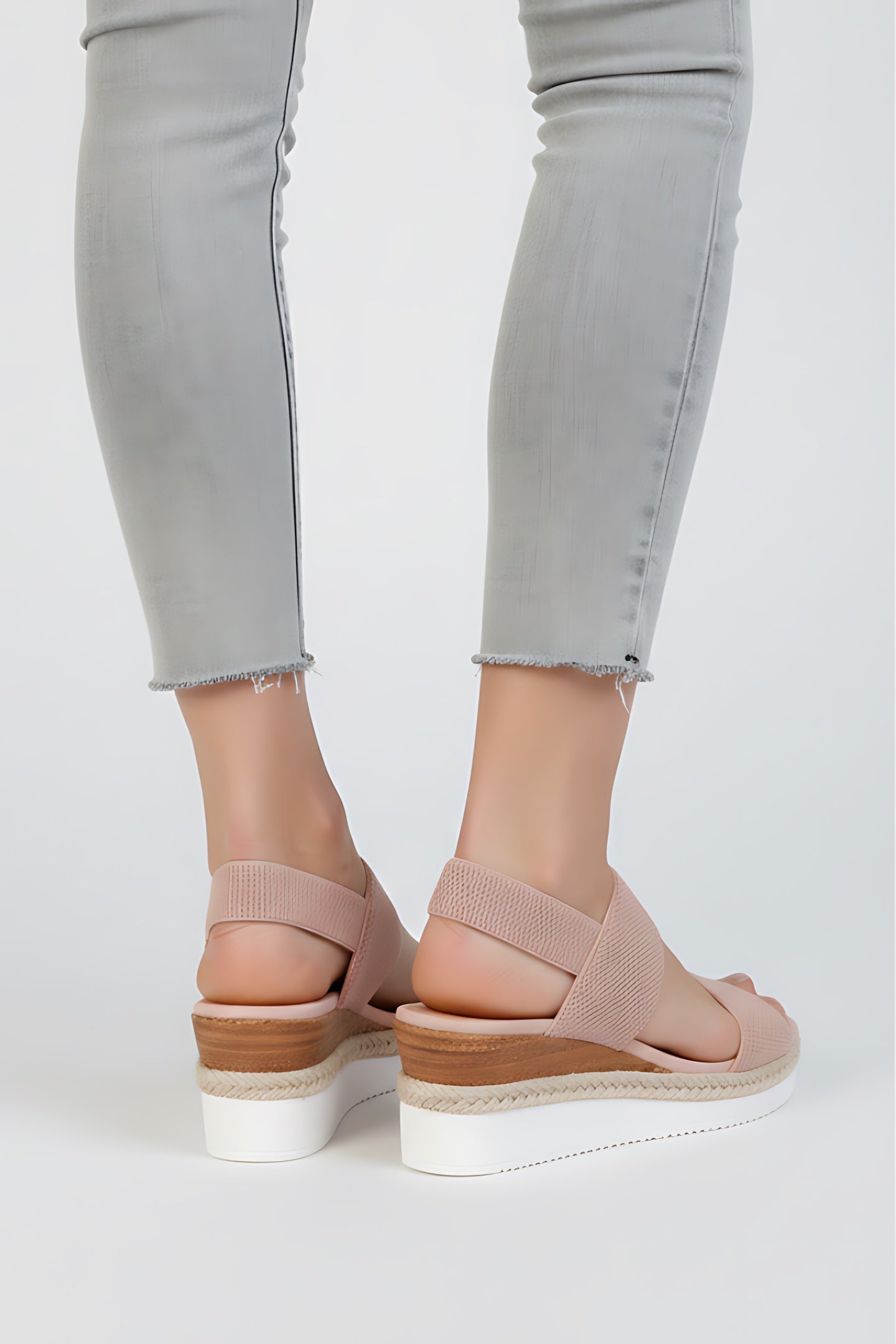 Cecilia – Stretch Knit Double Strap Flat Sandals