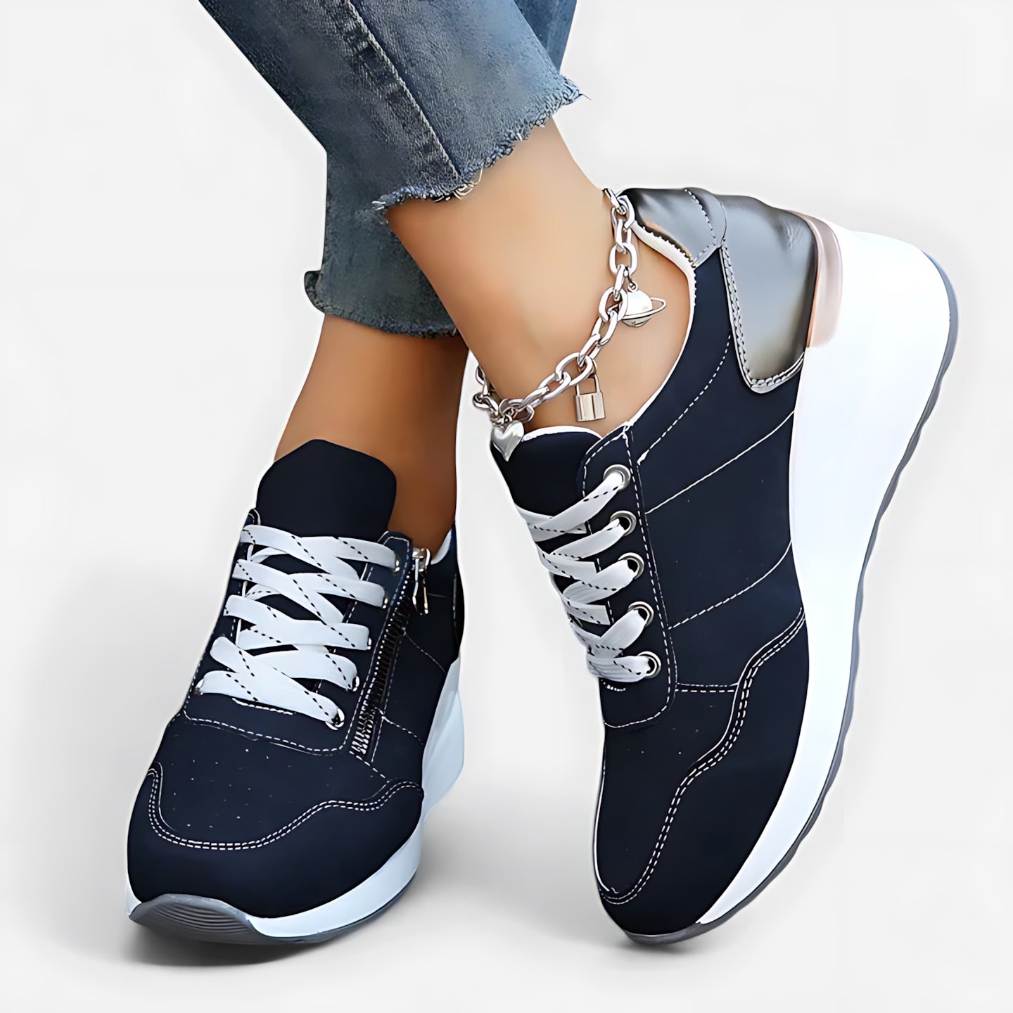 Cecilia – Suede Lace Up Platform Sneakers