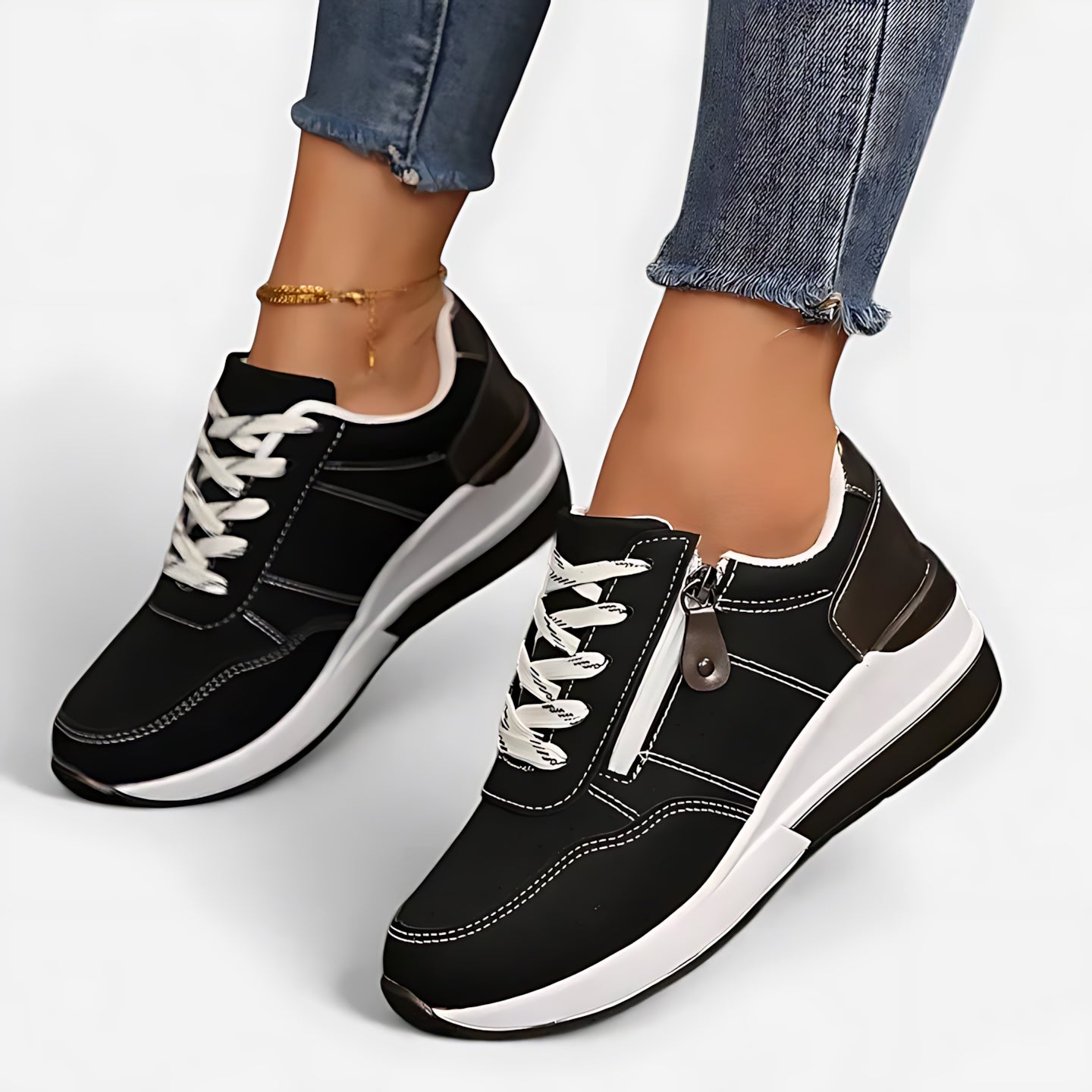 Cecilia – Suede Lace Up Platform Sneakers