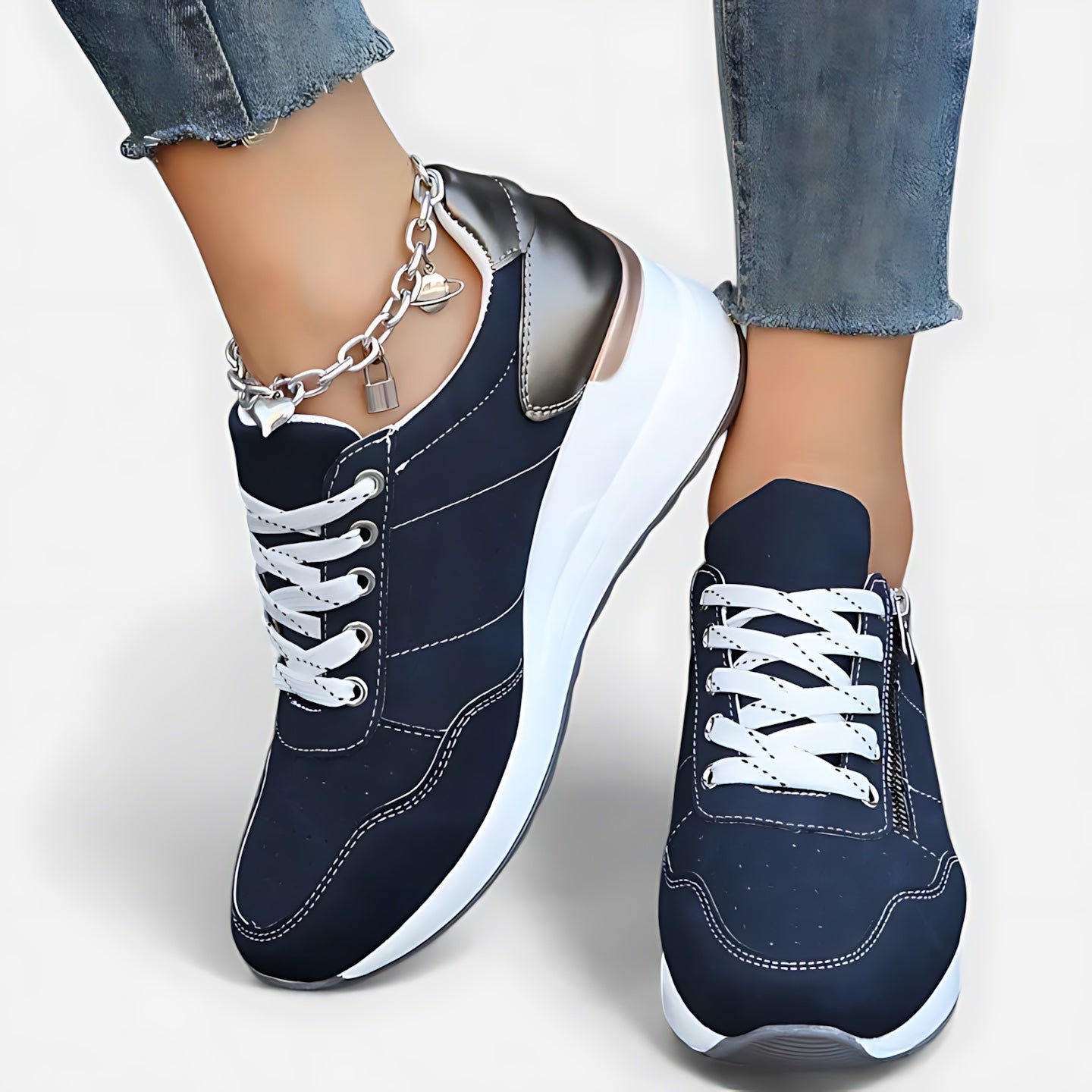 Cecilia – Suede Lace Up Platform Sneakers